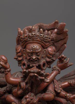 Hayagriva Statue in Oxidized Copper | Fierce Guardian Deity