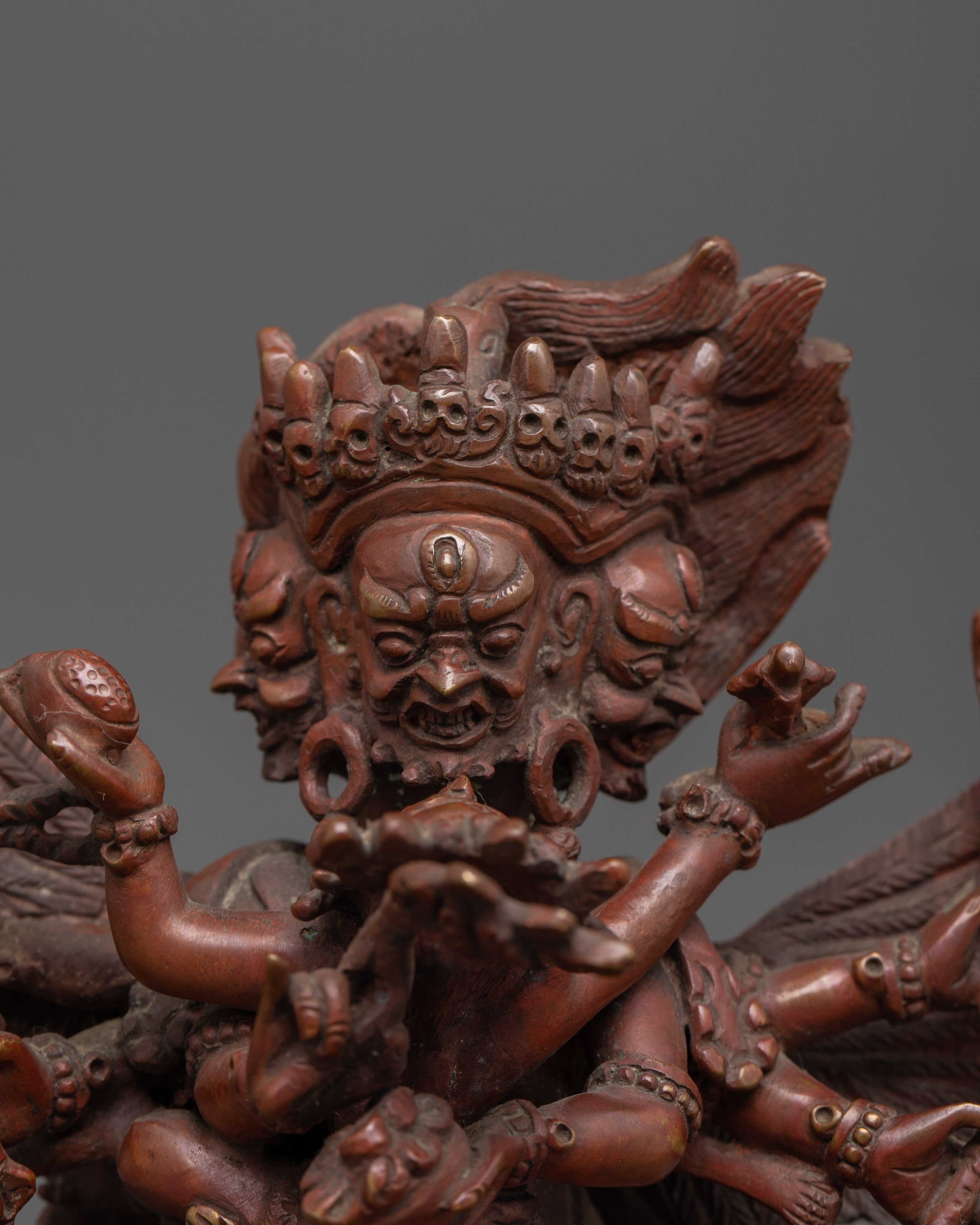 Hayagriva Statue in Oxidized Copper | Fierce Guardian Deity