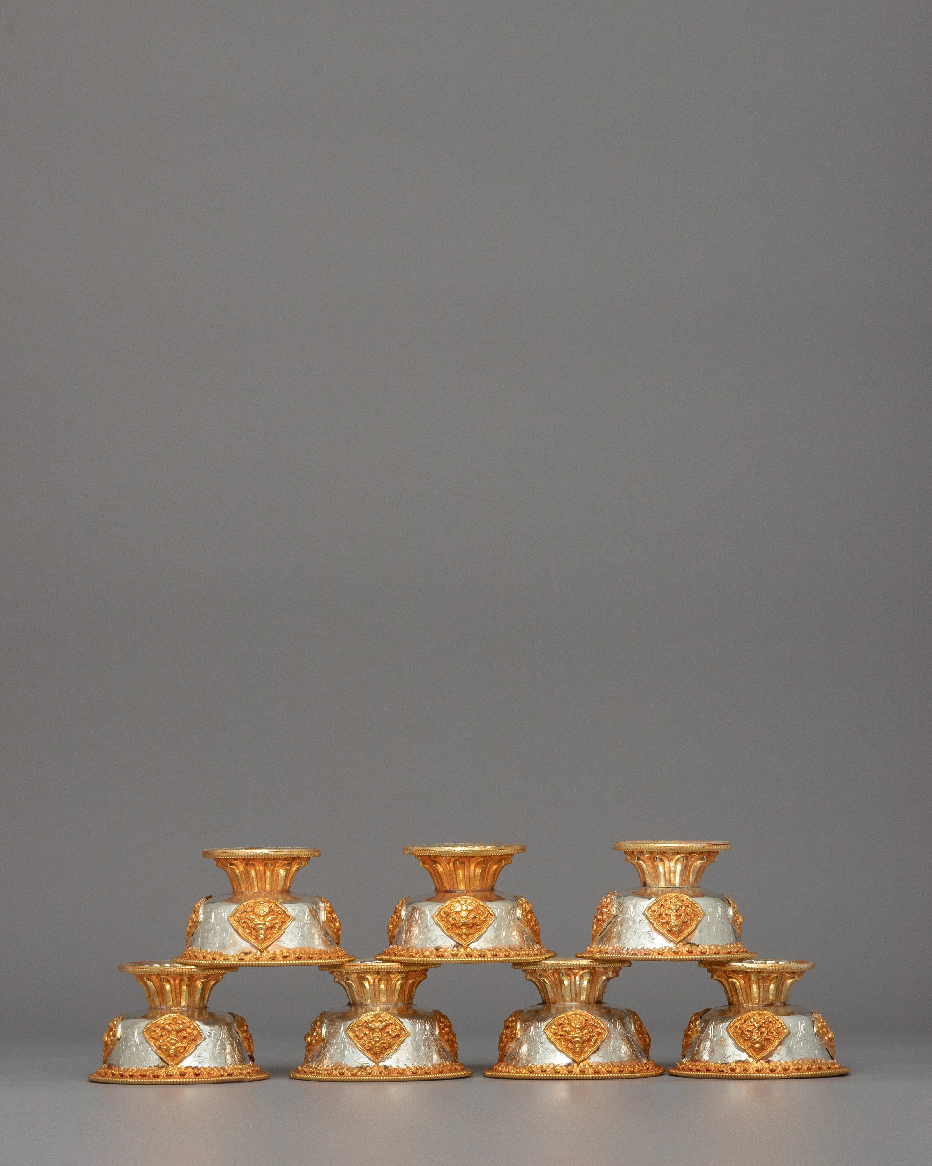 Sacred Tibetan Offering Bowls | Copper Set for Ceremonies