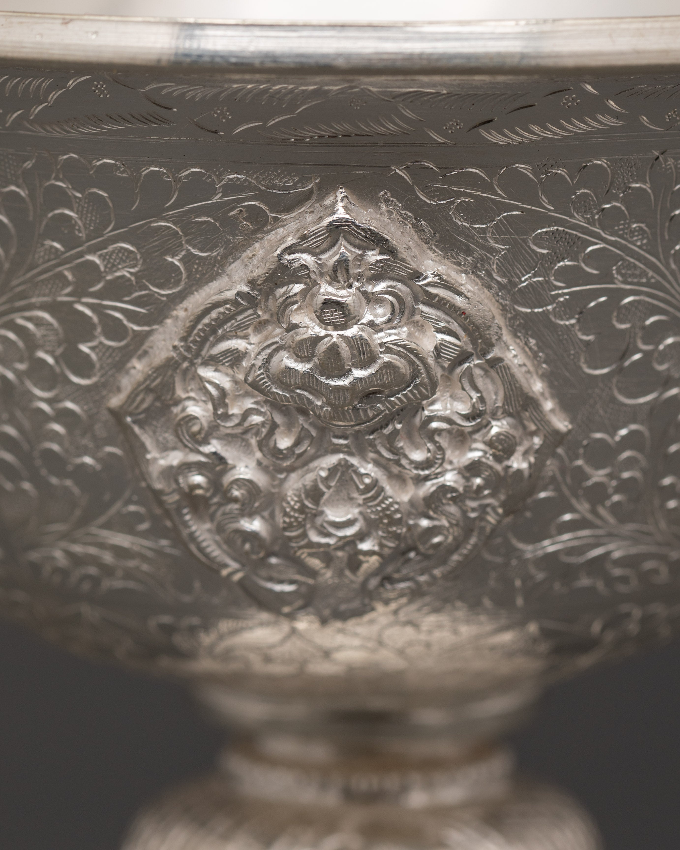 Pure Silver Tibetan Butter Lamp Set | Tibetan Offering Lamps