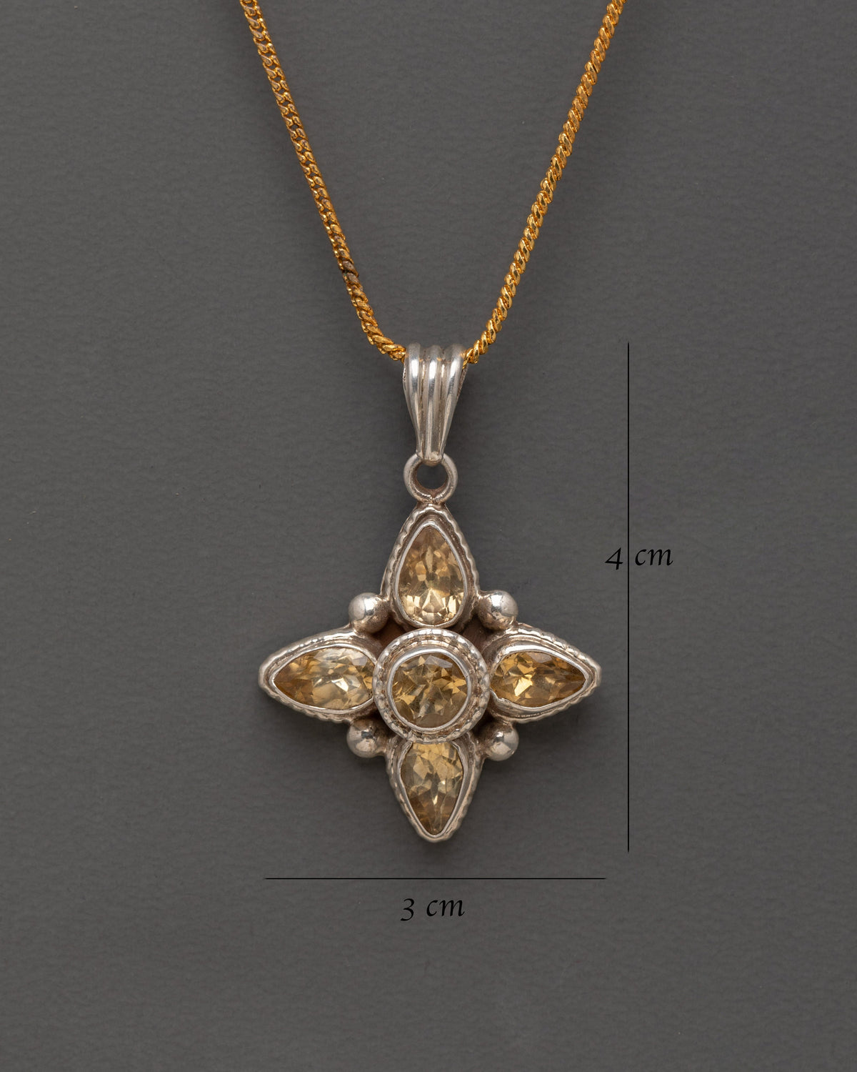 Handcrafted Locket with Golden Topaz | Sterling Silver Locket
