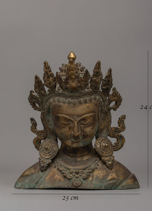 Copper Body Buddha Head Decor | Handcrafted Buddhist Decor Piece