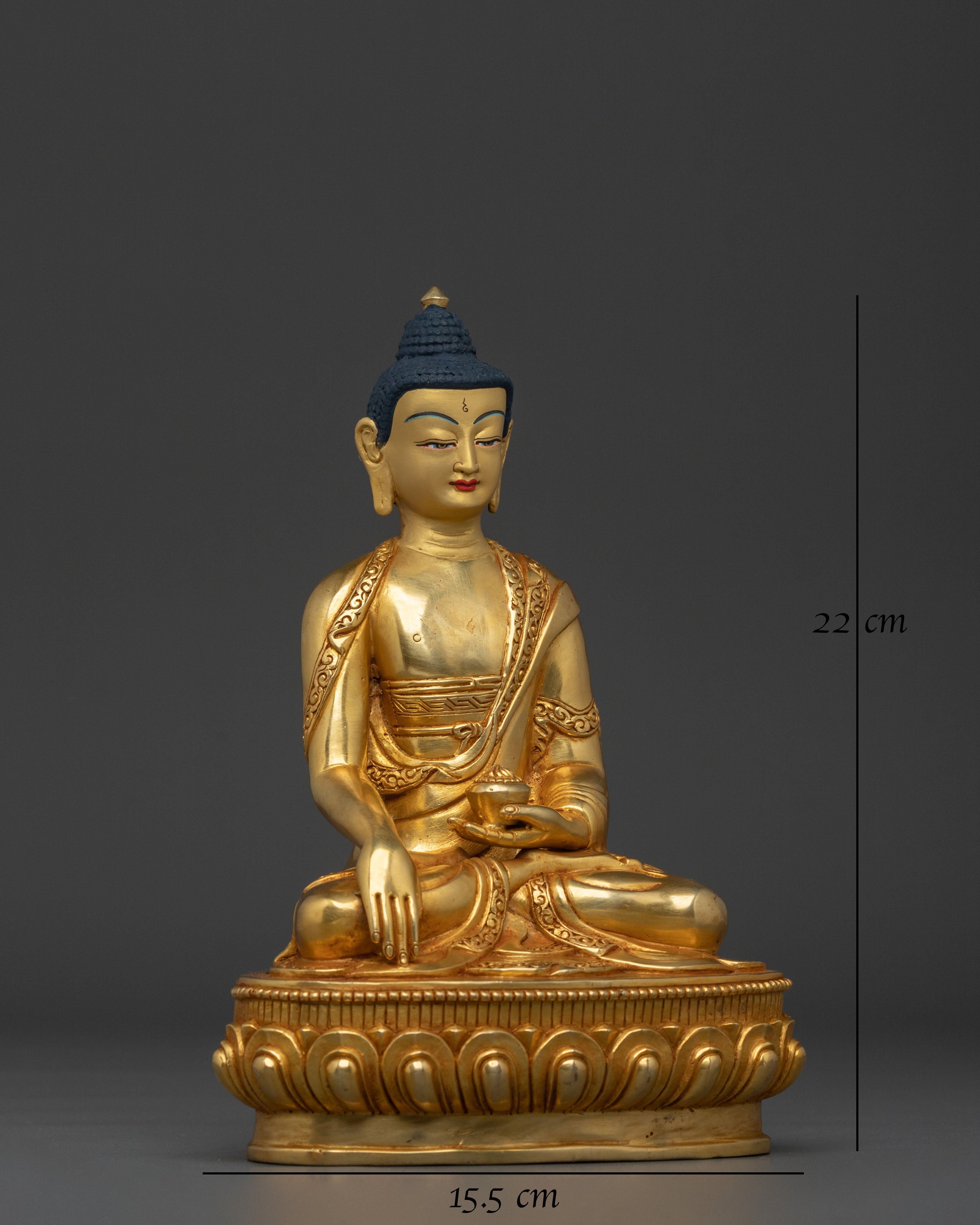 Traditional Shakyamuni Buddha Enlightened Statue | Sacred Buddhist Altar Figure