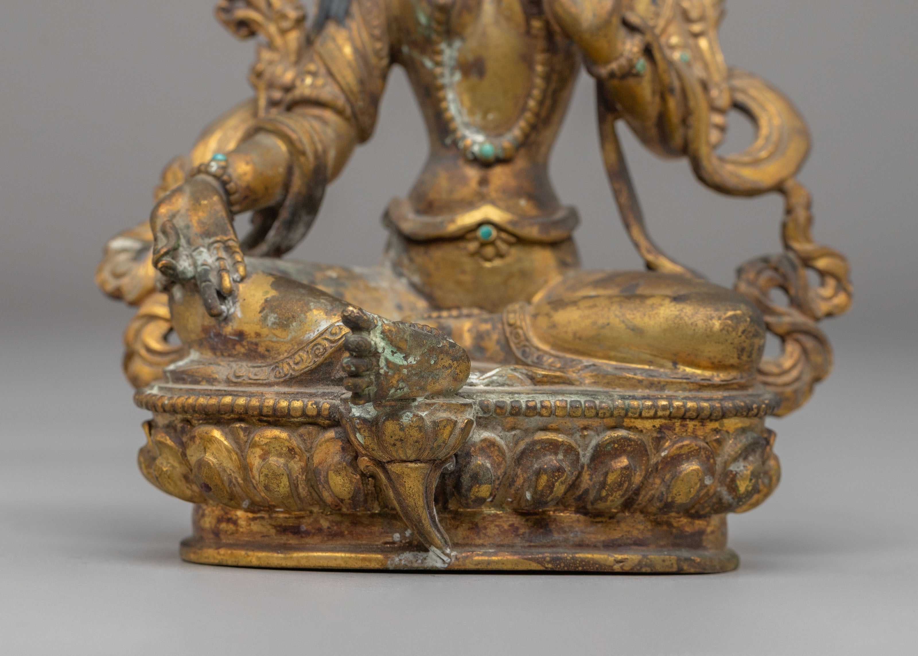 Himalayan Green Tara Altar Statue | Handmade Figurine for Spiritual Decor