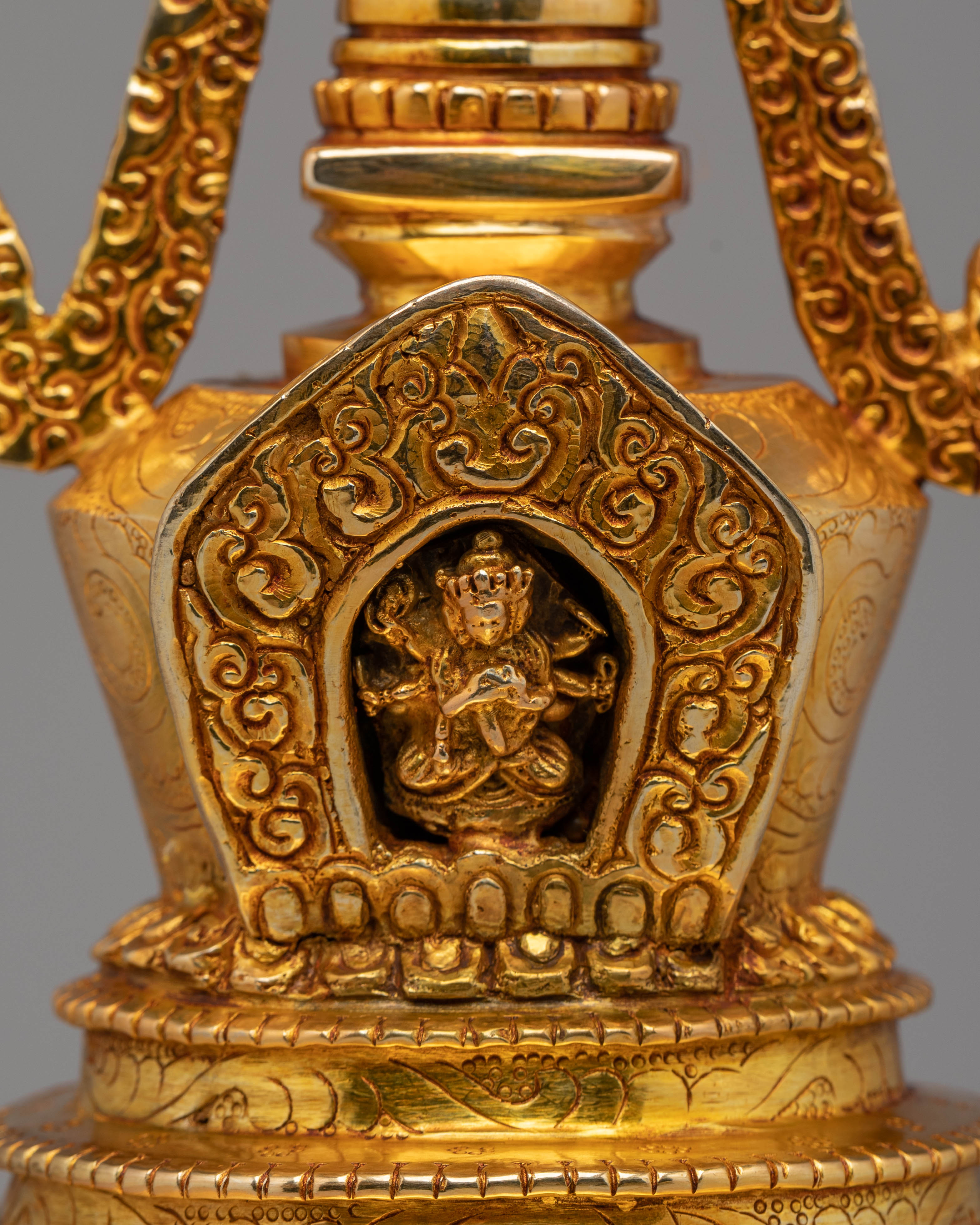 Buddhist Handcrafted Stupa for Rituals | Sacred Tibetan Stupa Art