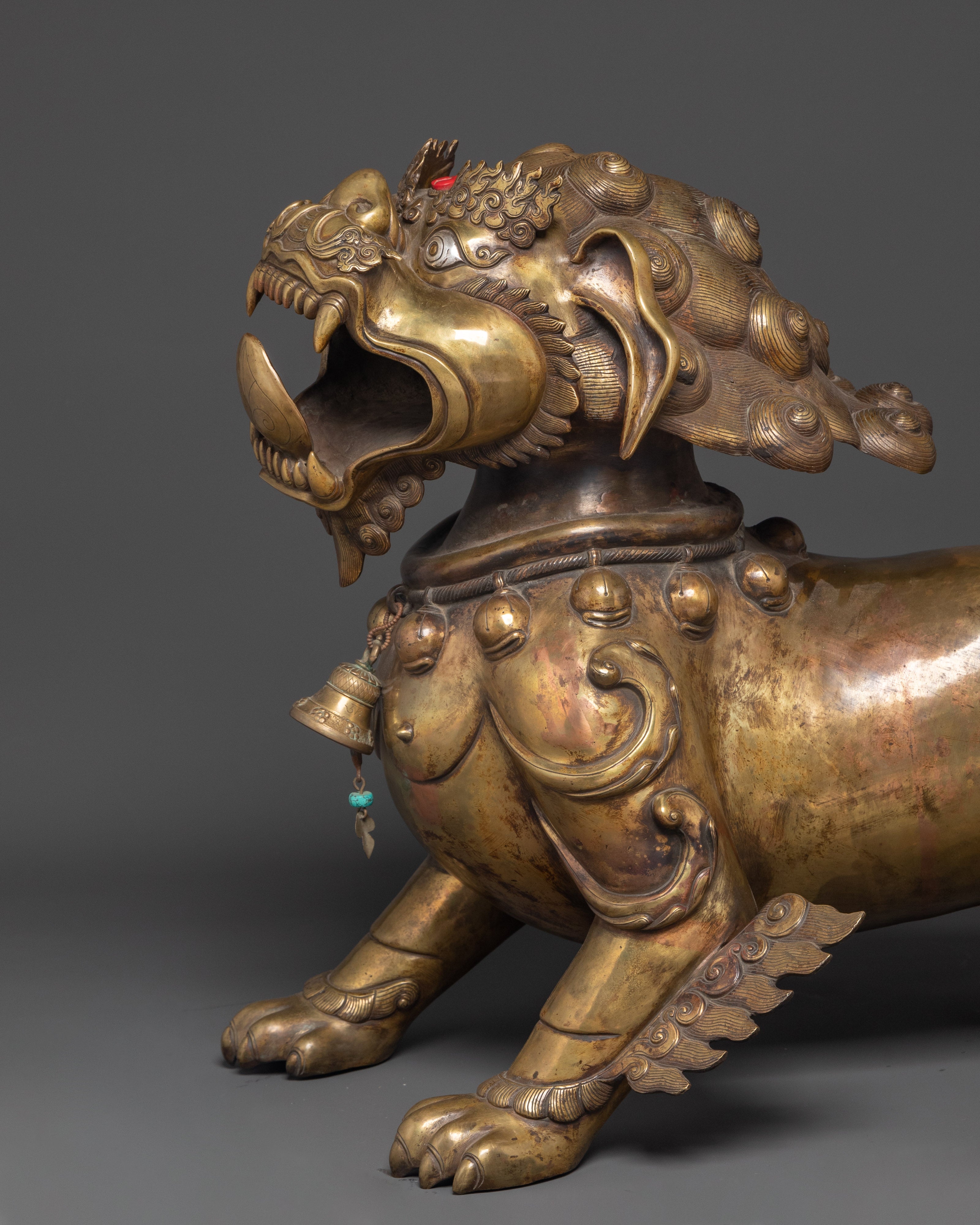 Sacred Mythical Lion Statue Set | Guardian Protectors of Strength and Prosperity