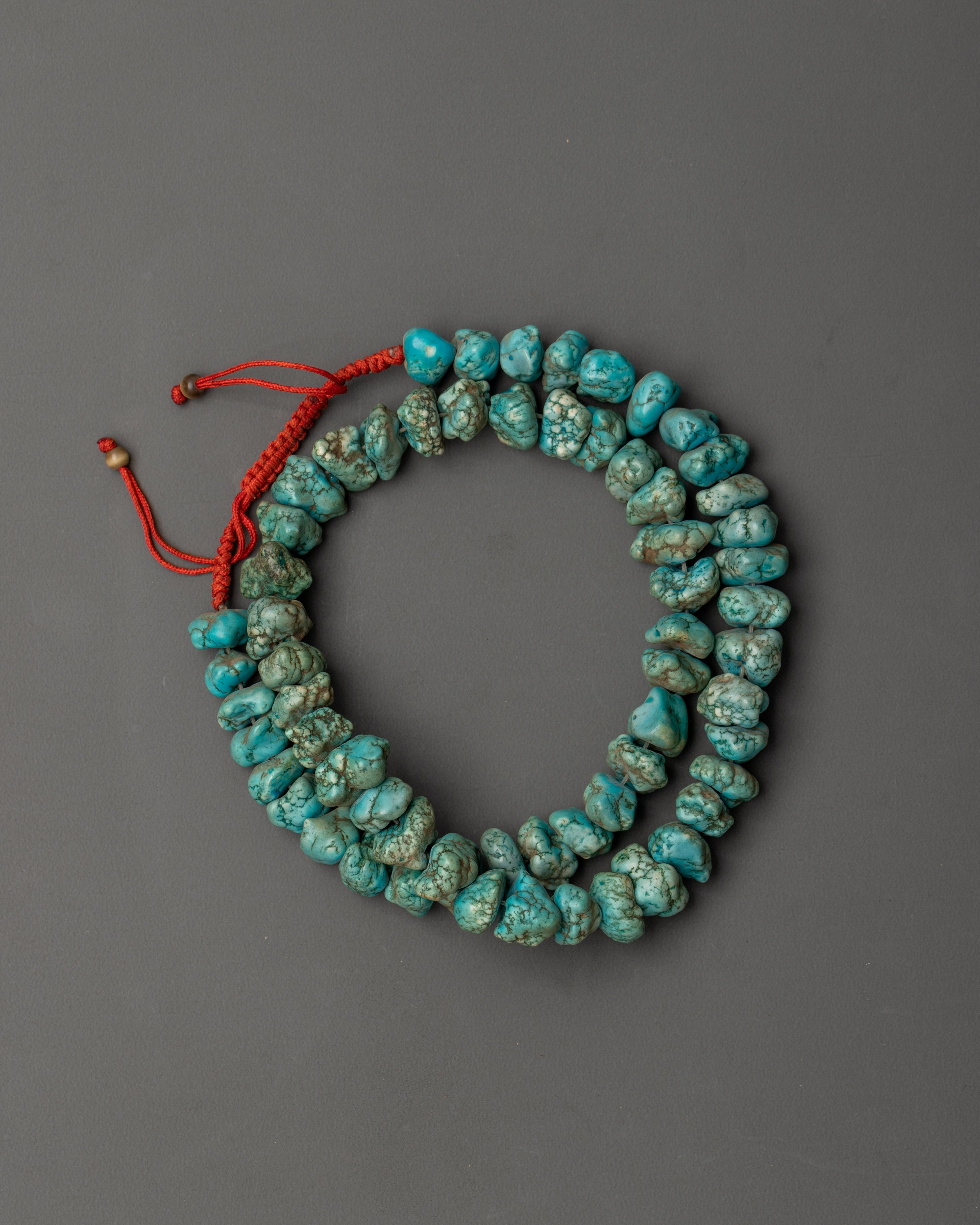 Handcrafted Turquoise Mala Beads | Semi-Precious Stone Meditation Prayer Beads