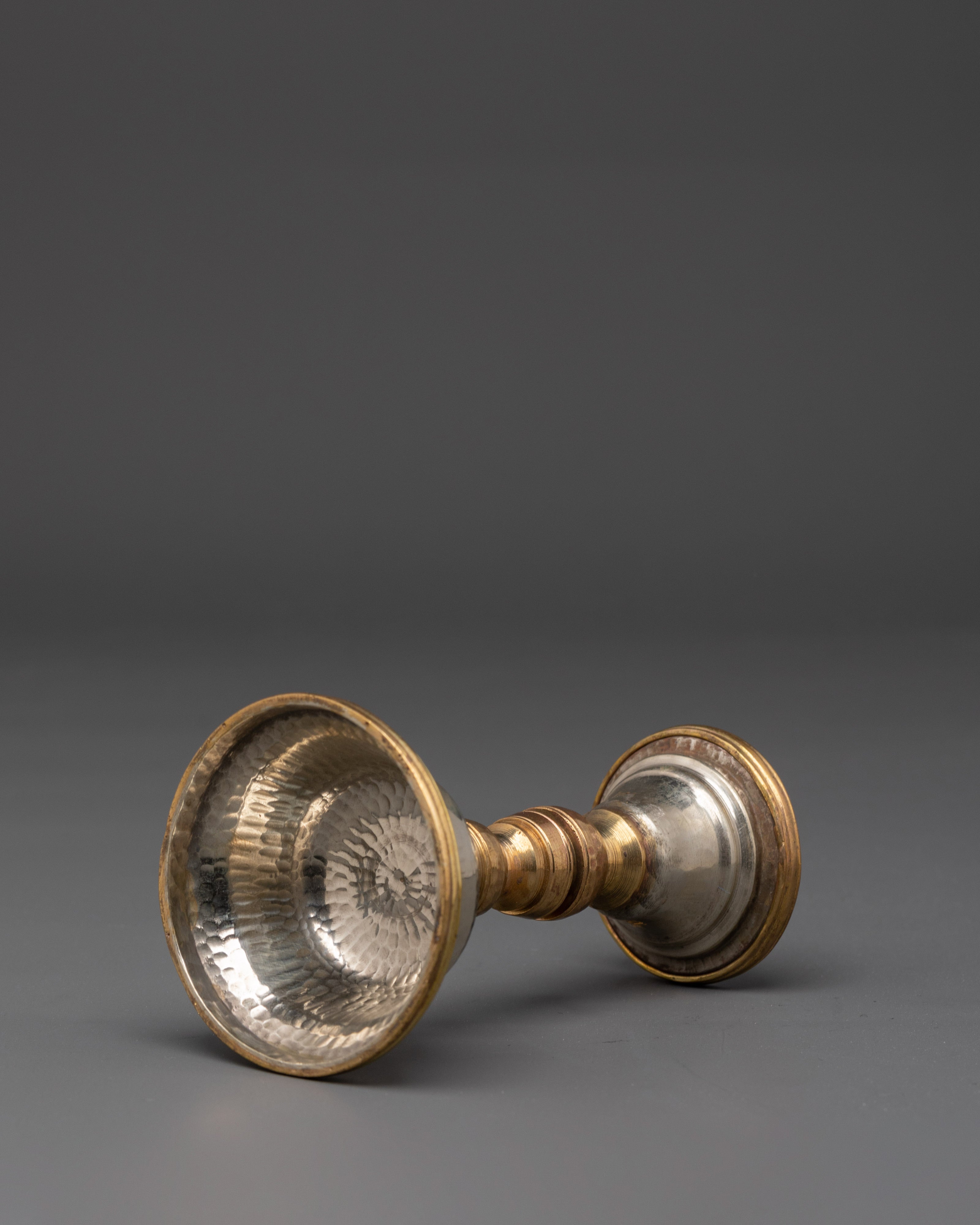 Handmade Serkyem Set for Offering | White Metal and Copper Buddhist Offering Vessel