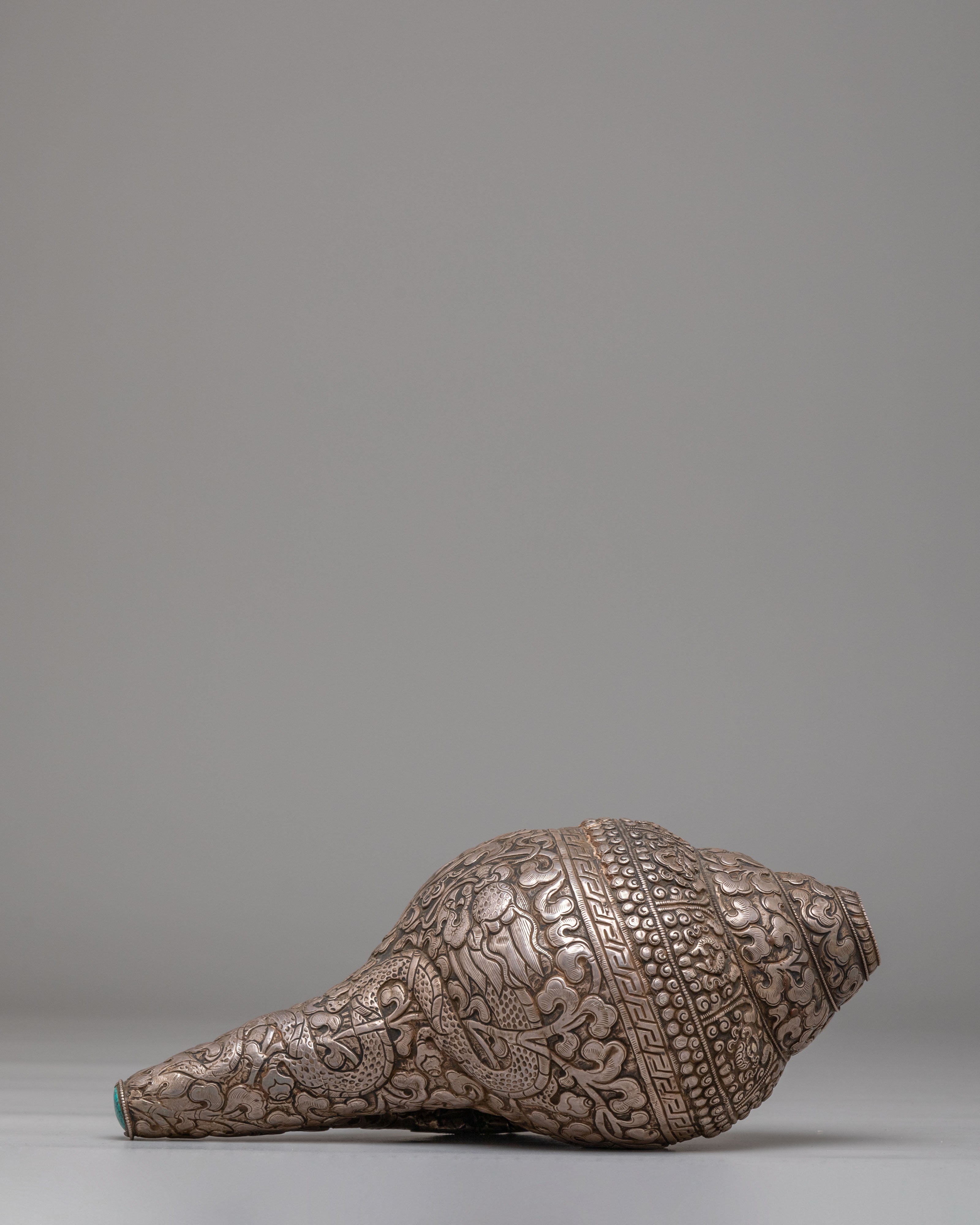 Sacred Buddhist Ritual Conch | Handcrafted Himalayan Art