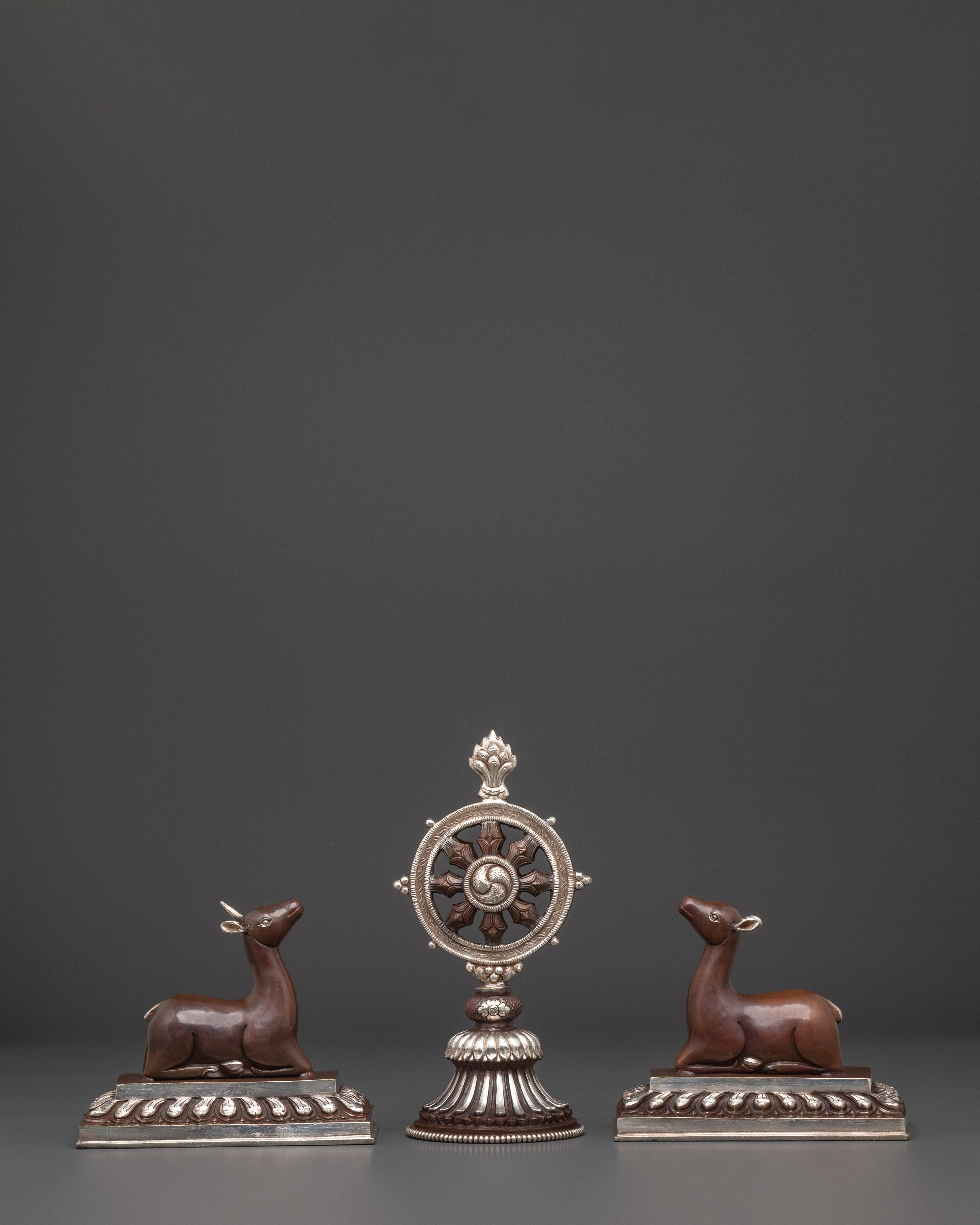 Copper Dharma Wheel for Altar | Himalayan Shrine Decor