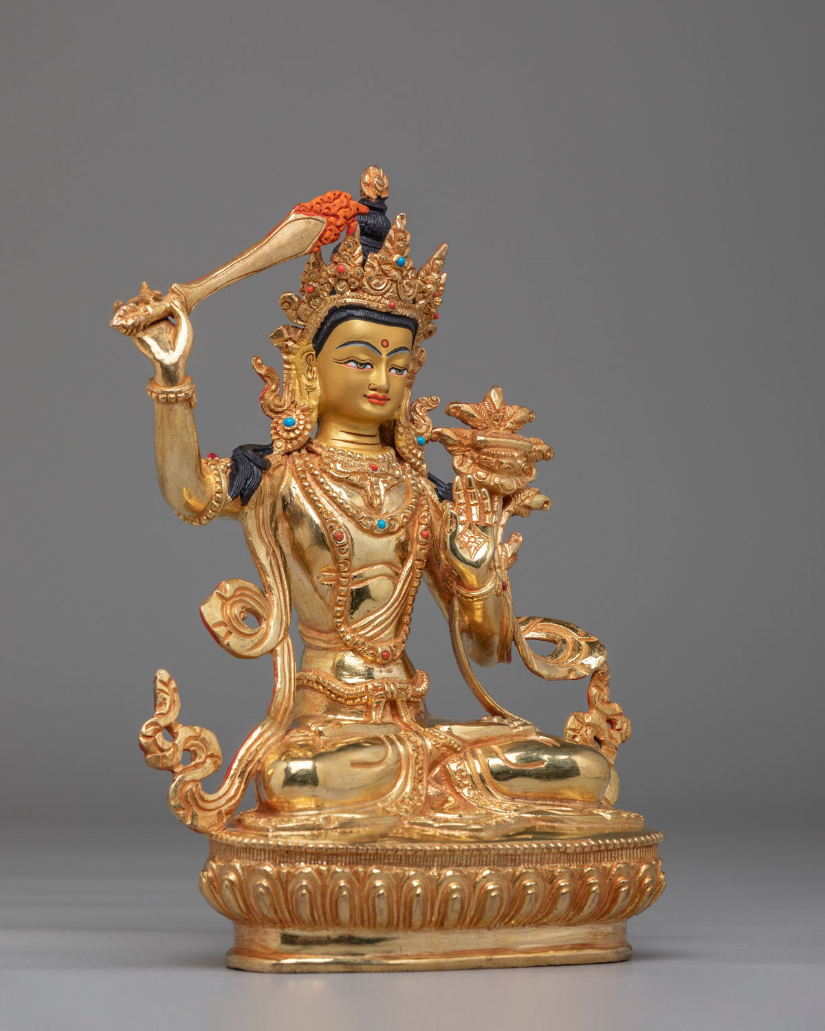 Sacred Wisdom Manjushri Statue | Tibetan Buddhist Deity