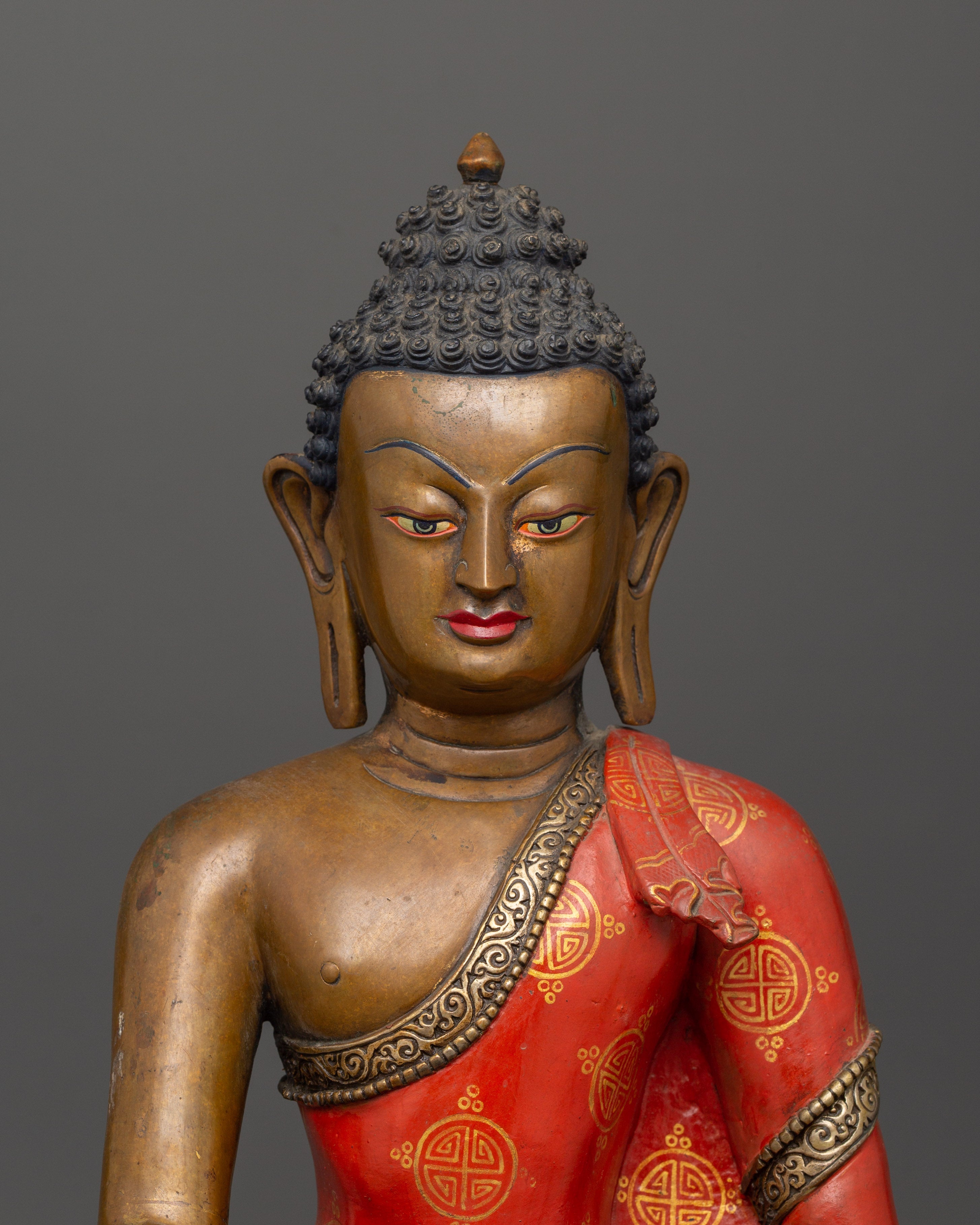 Traditional Siddhartha Gautama Statue | Tibetan Buddhist Altar Sculpture