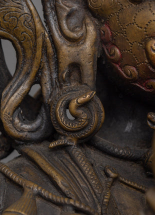 Four Armed Mahakala Statue | Tibetan Protector Deity Sculpture