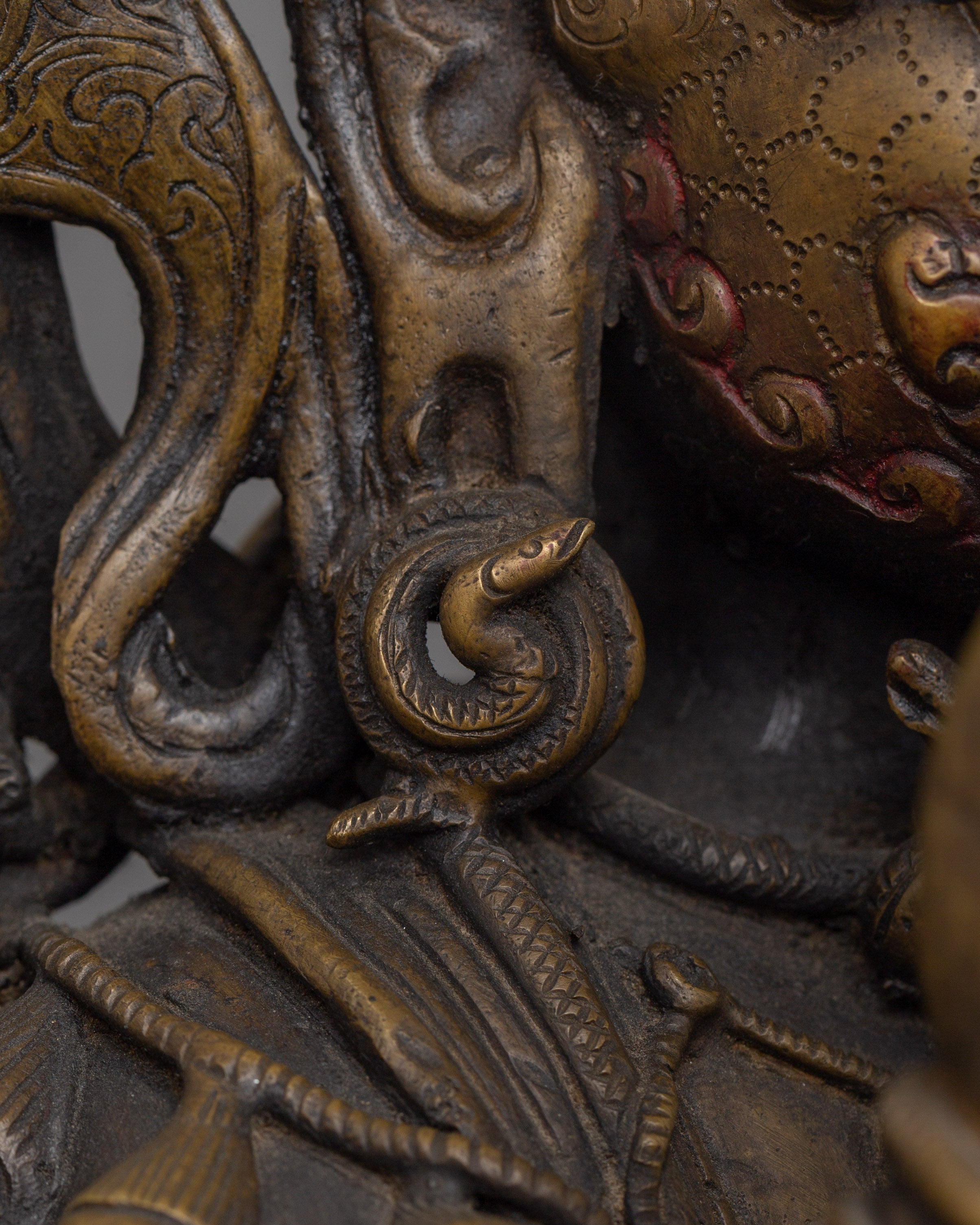 Four Armed Mahakala Statue | Tibetan Protector Deity Sculpture