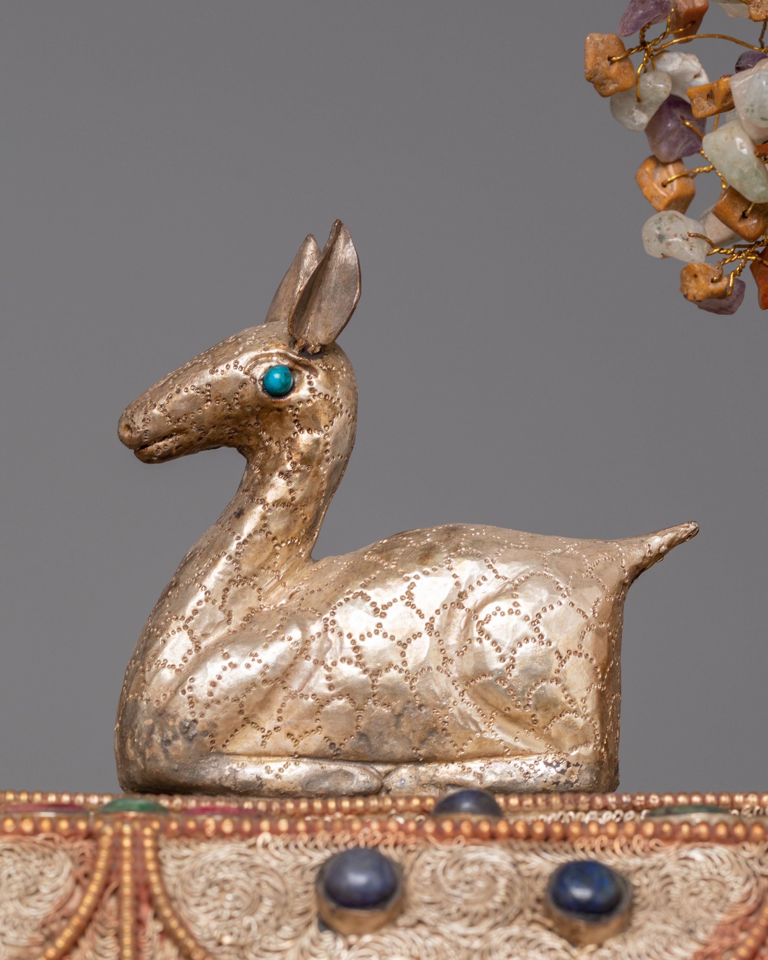 Handcrafted Altar Box | Copper Body, Gemstones, Silver Plating