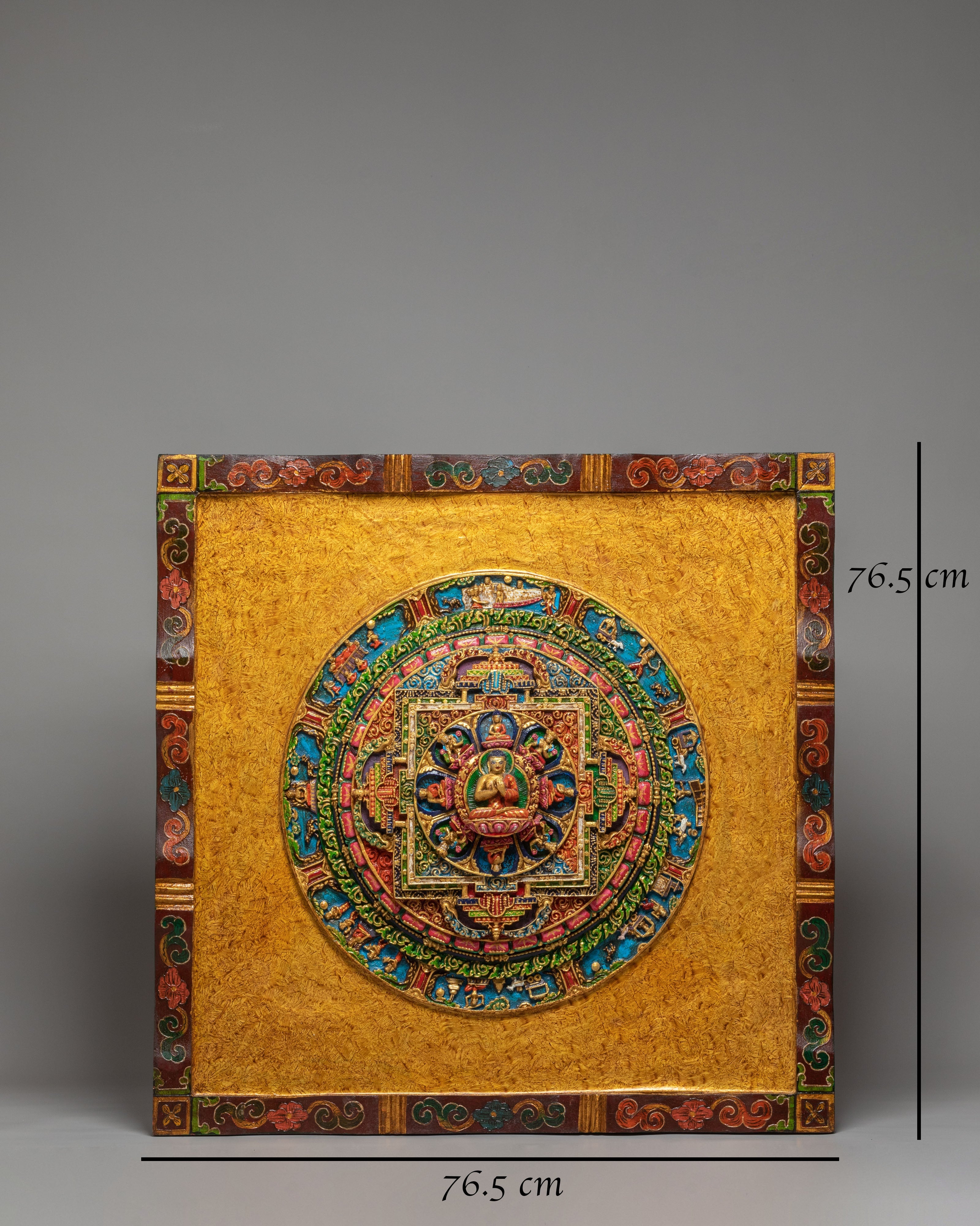 Handmade Vairocana Mandala Wall Hanging | Tibetan Buddhist Mandala Art