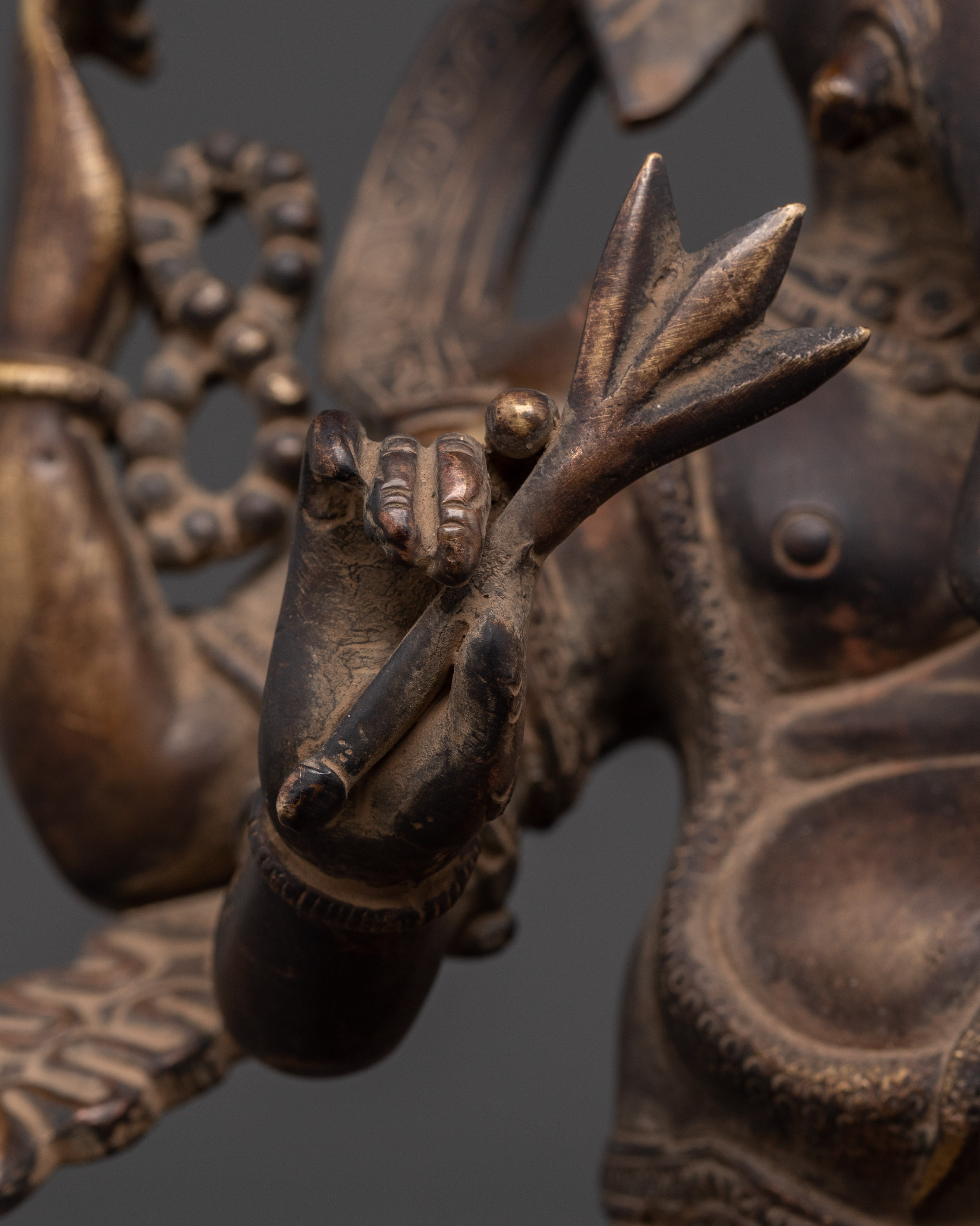 Sacred Ganesh Sculpture | Handcrafted Oxidized Brass Ganesha Statue