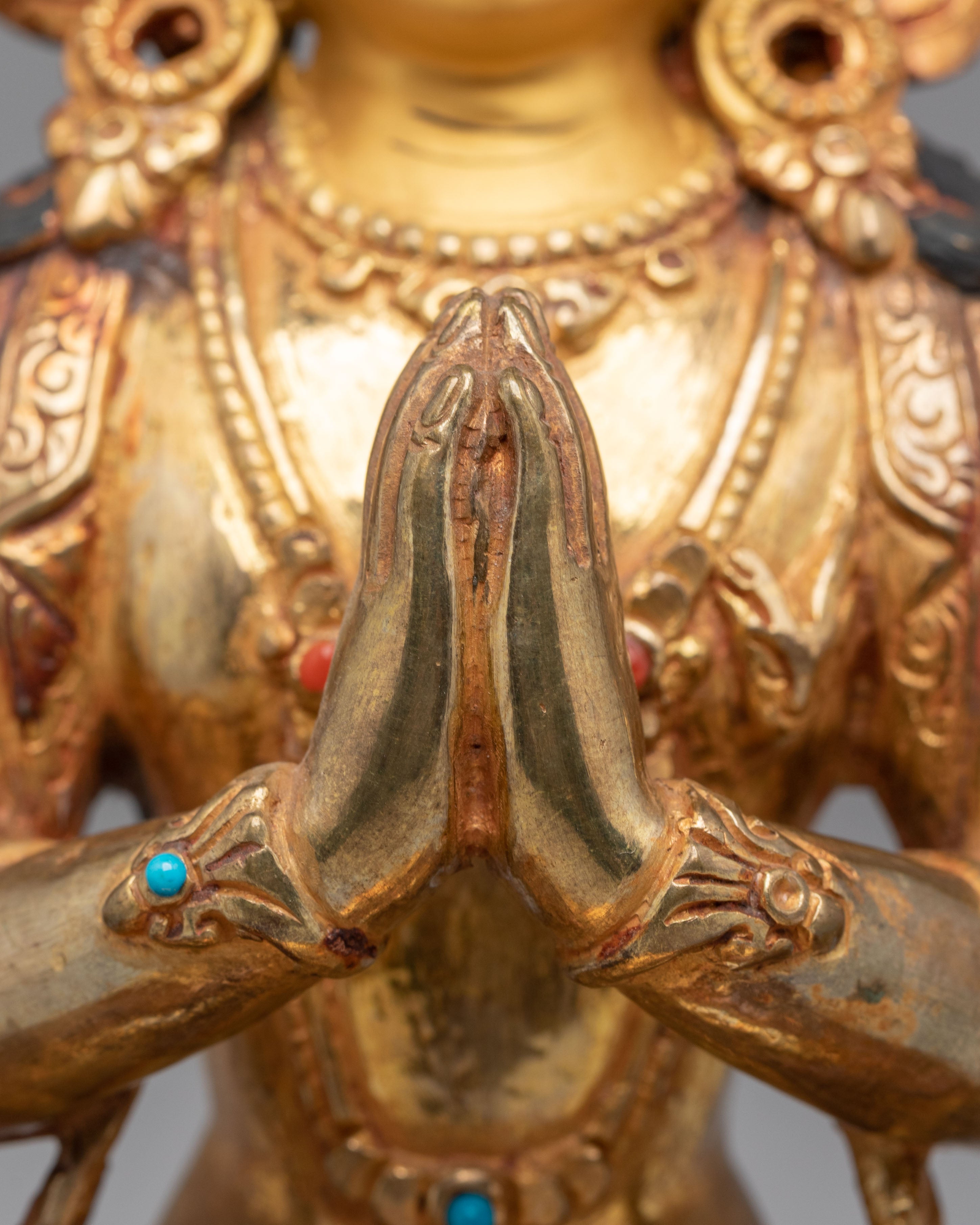 Bodhisattva Chenrezig Sacred Statue | Gold Plated Chenrezig