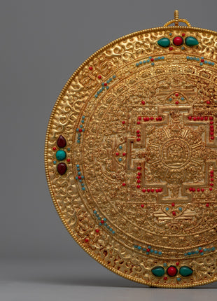 Wall Hanging Metal Mandala Thanka | Spiritual Home Decor