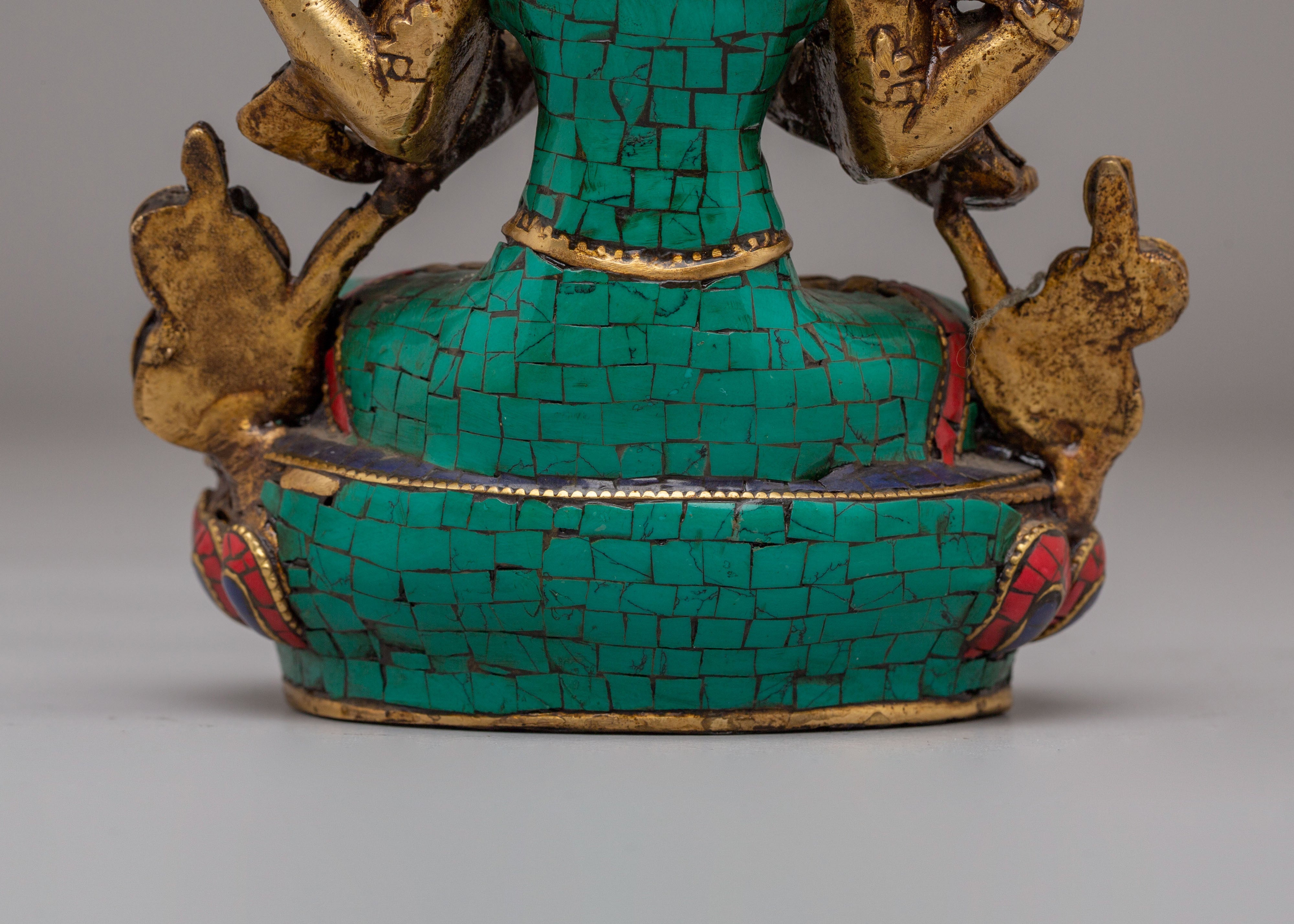 Handmade Chenrezig Bodhisattva Statue | Tibetan Avalokiteshvara Sculpture