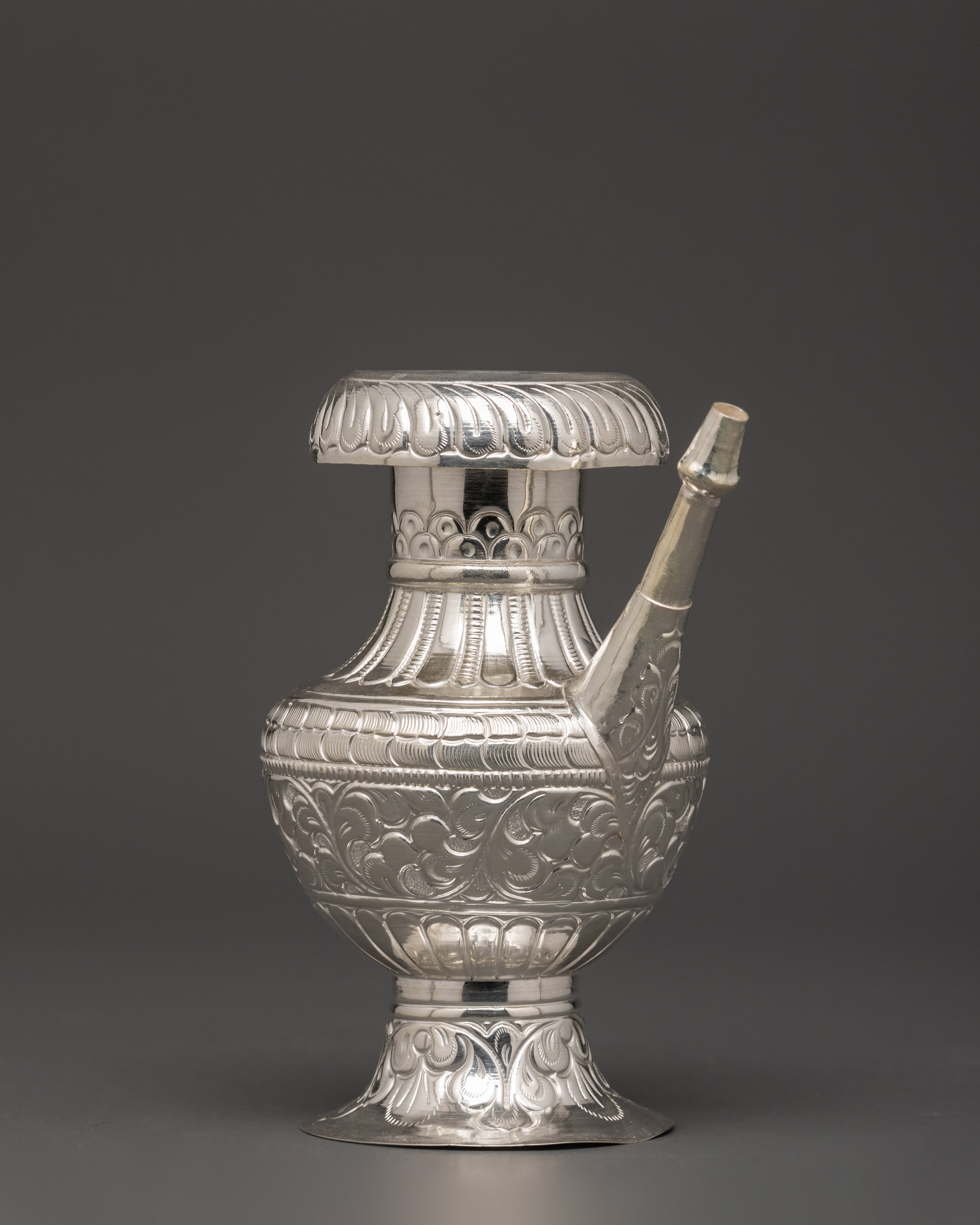Handcrafted Pure Silver Karuwa | Tibetan Ritual Offering Vessel