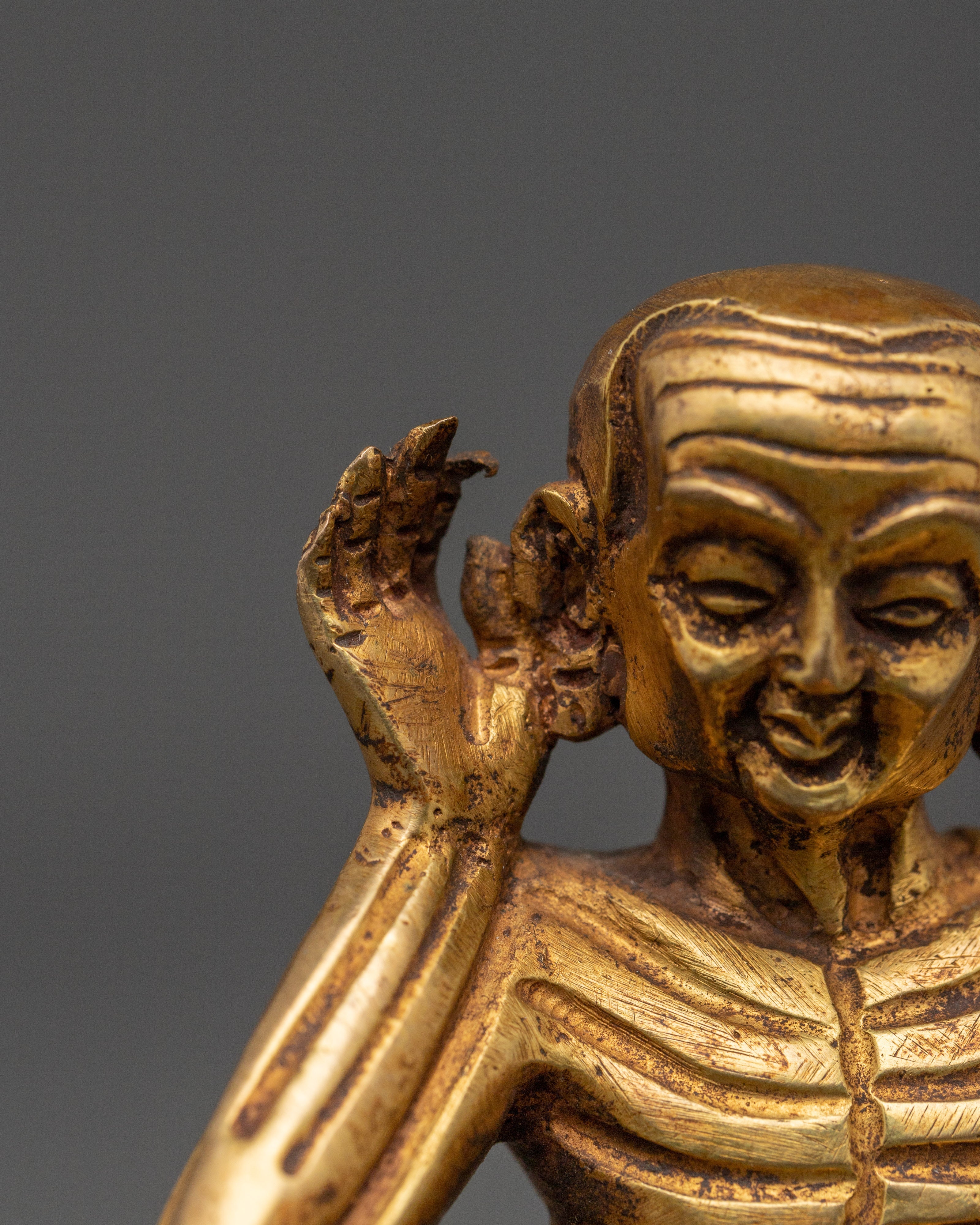 Milarepa Gold Plated Statue | Tibetan Buddhist Master