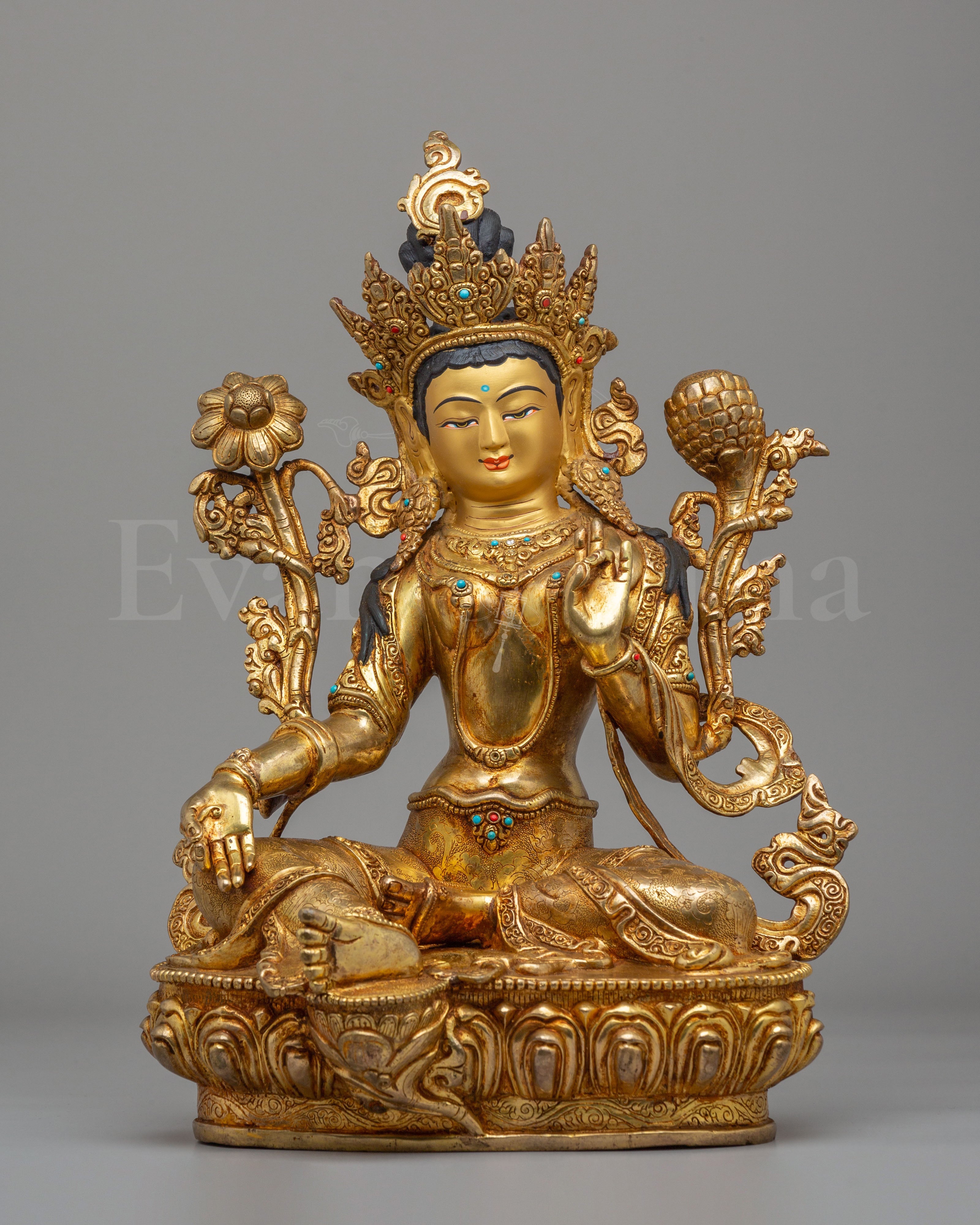 Goddess Green Tara Deity Statue 