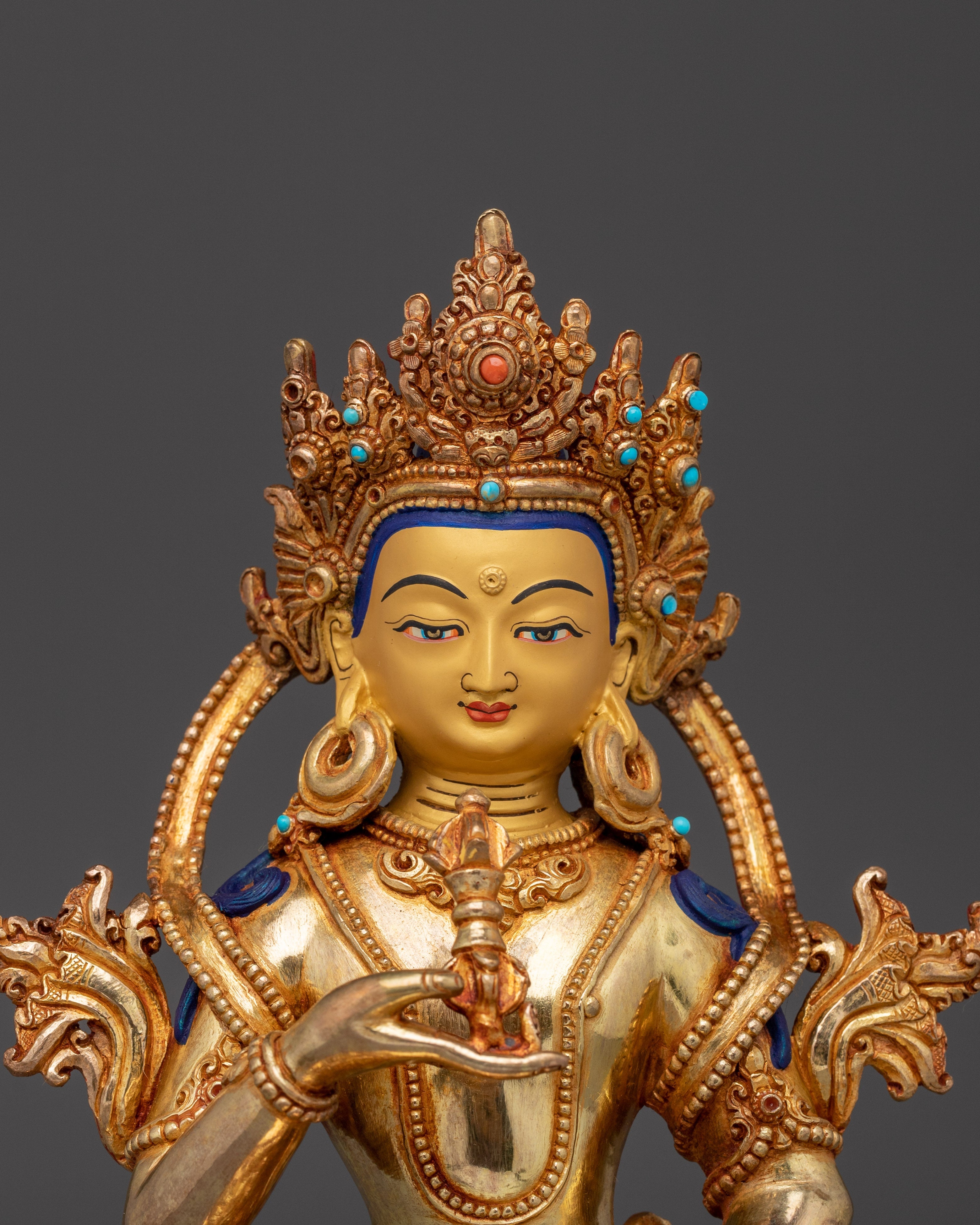 Gold-Gilded Vajrasattva Copper Statue | Meditation & Spiritual Decor