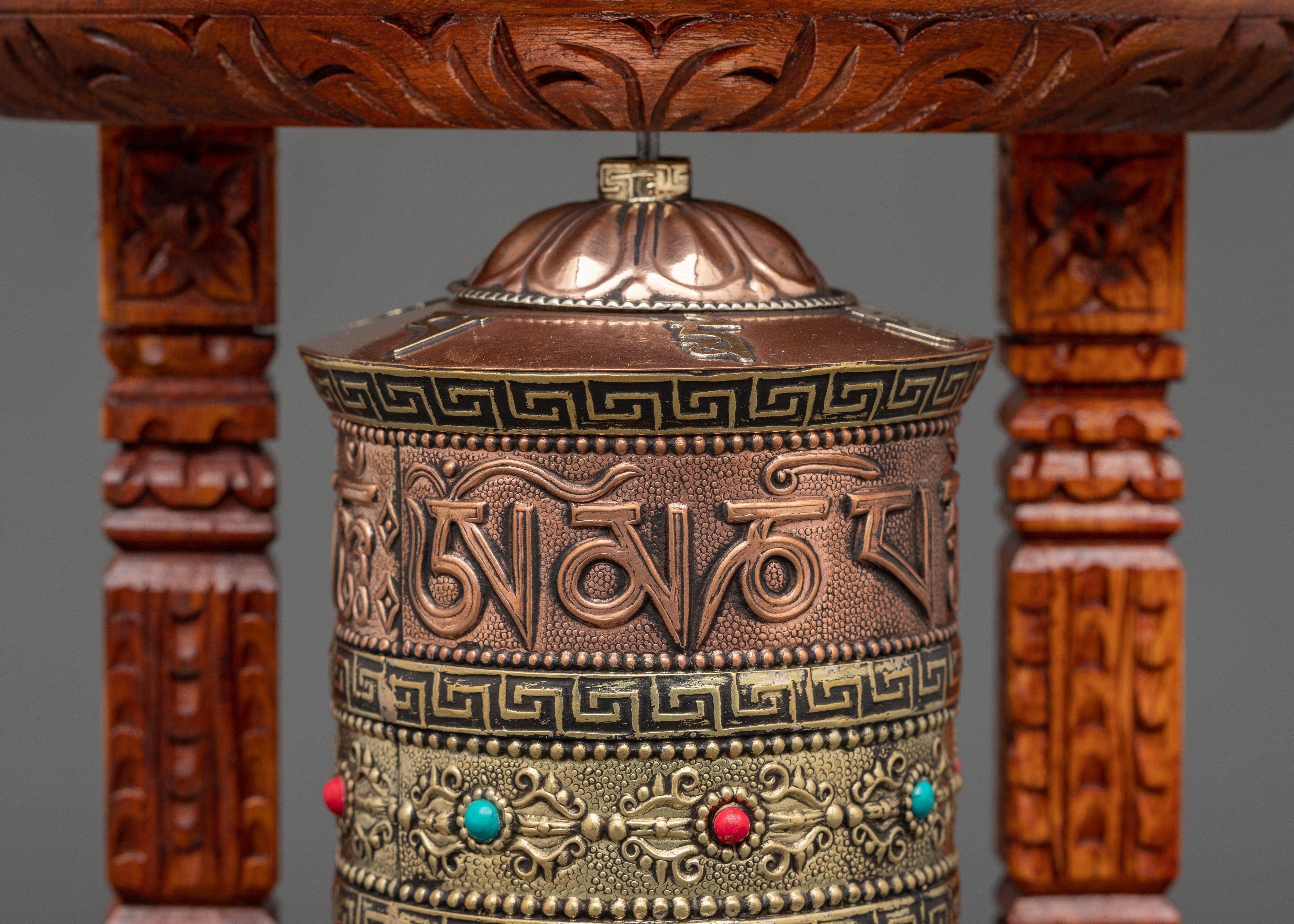 Handcrafted Ritual Prayer Wheel Decor | Meditation Decor for Sacred Spaces