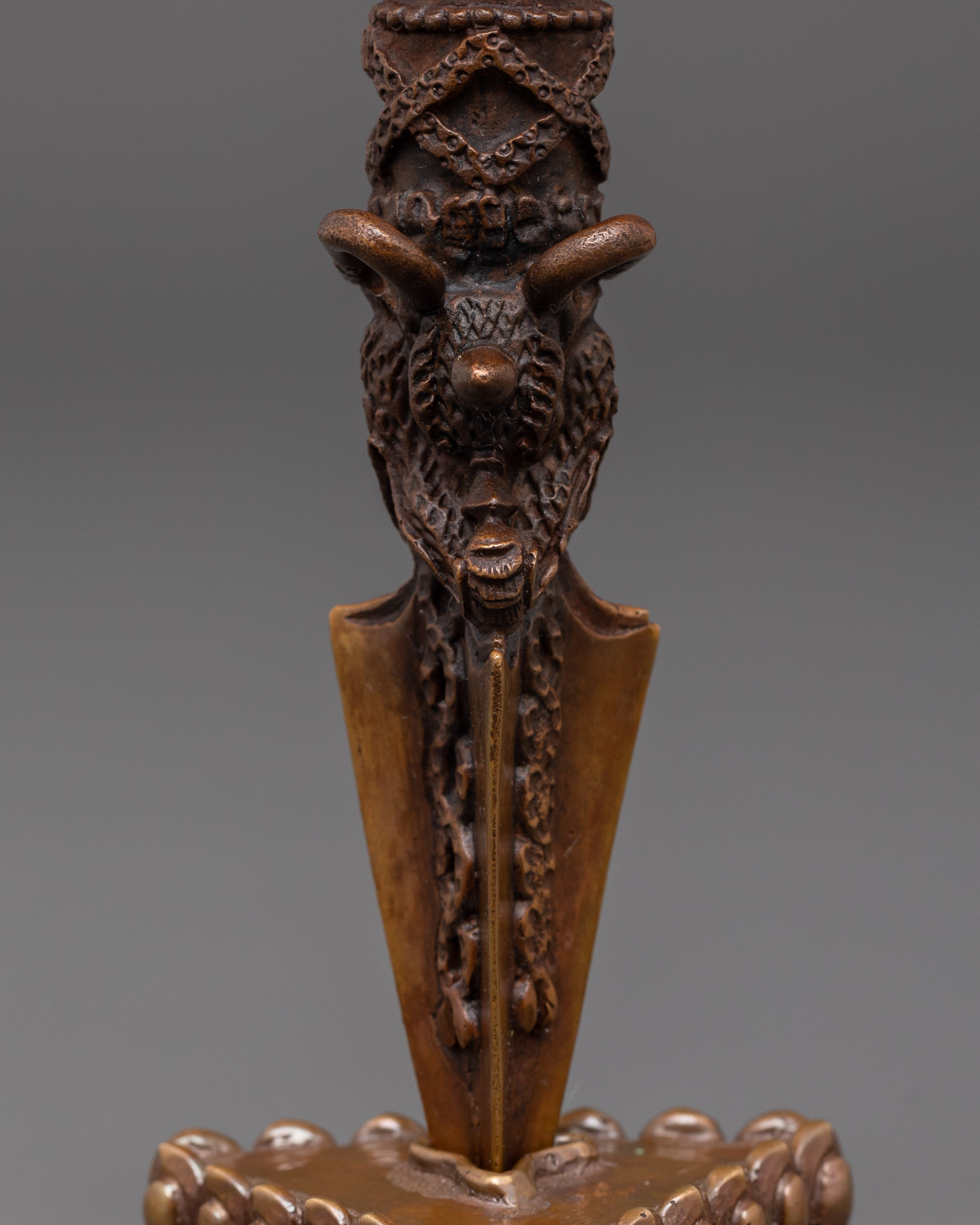 Handmade Tibetan Garuda Phurba | Oxidized Copper Ritual Dagger