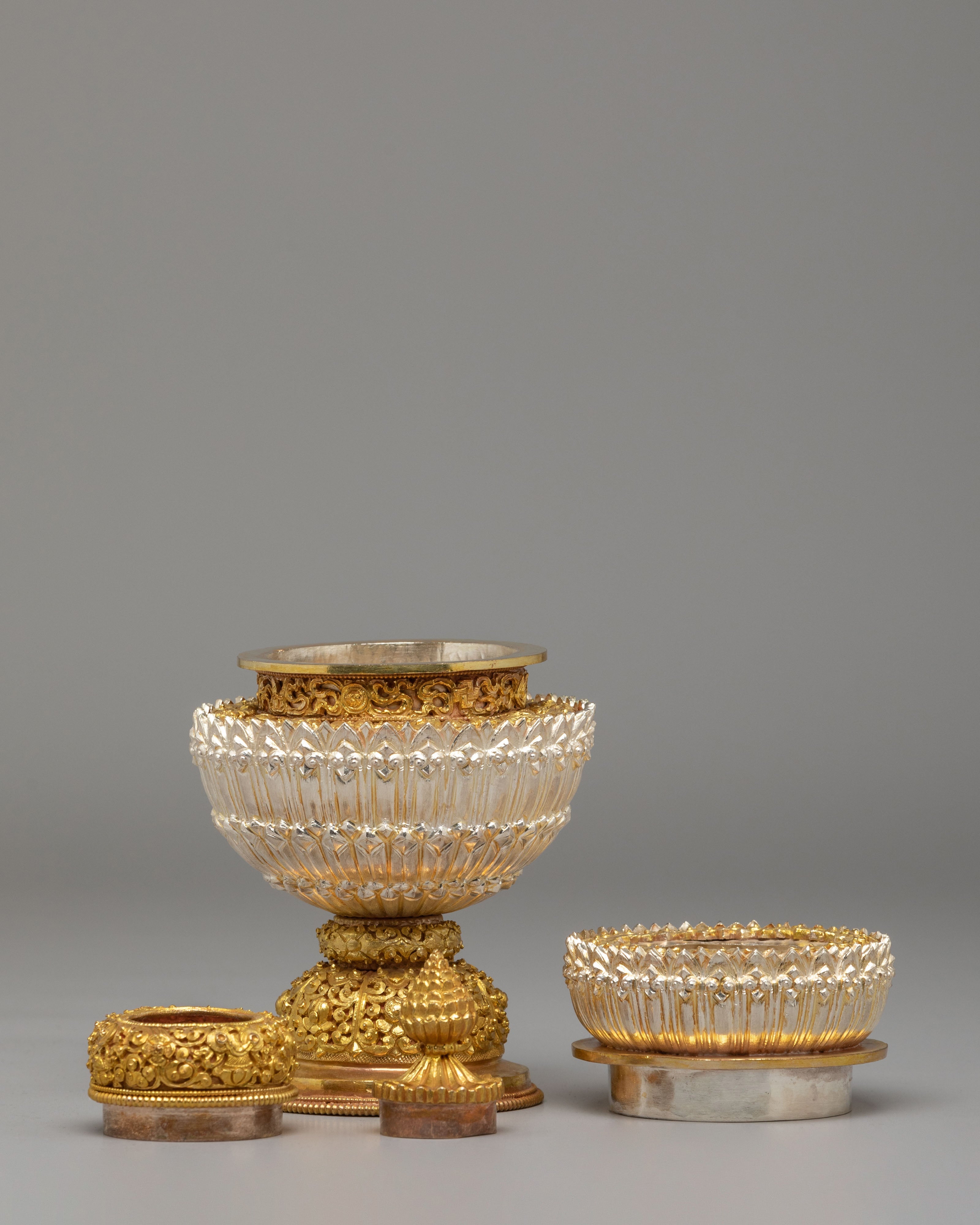 Ceremonial Buddhist Rice Pot | Sacred Altar Offering Vessel