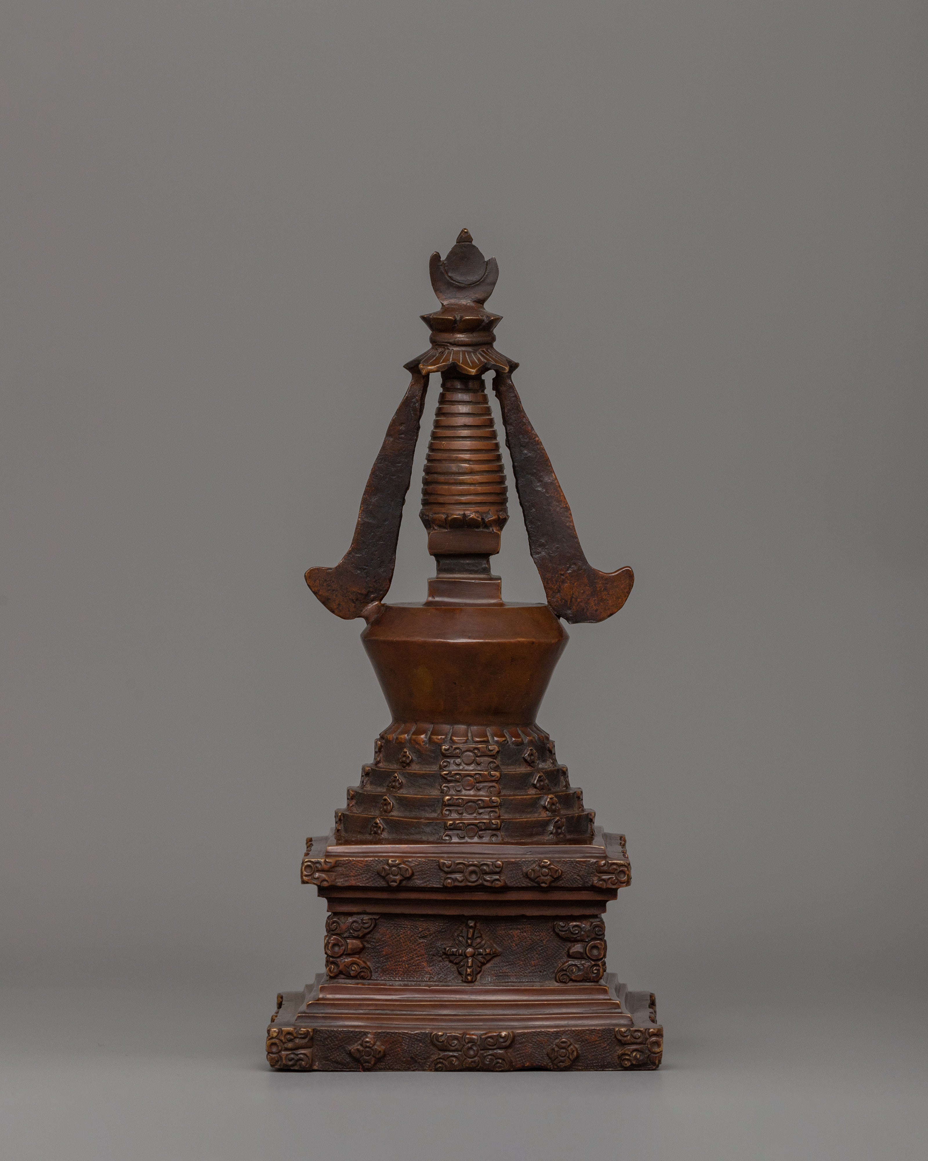 24cm Chorten Tibetan Stupa Artwork | Handcrafted Religious Craftsmanship
