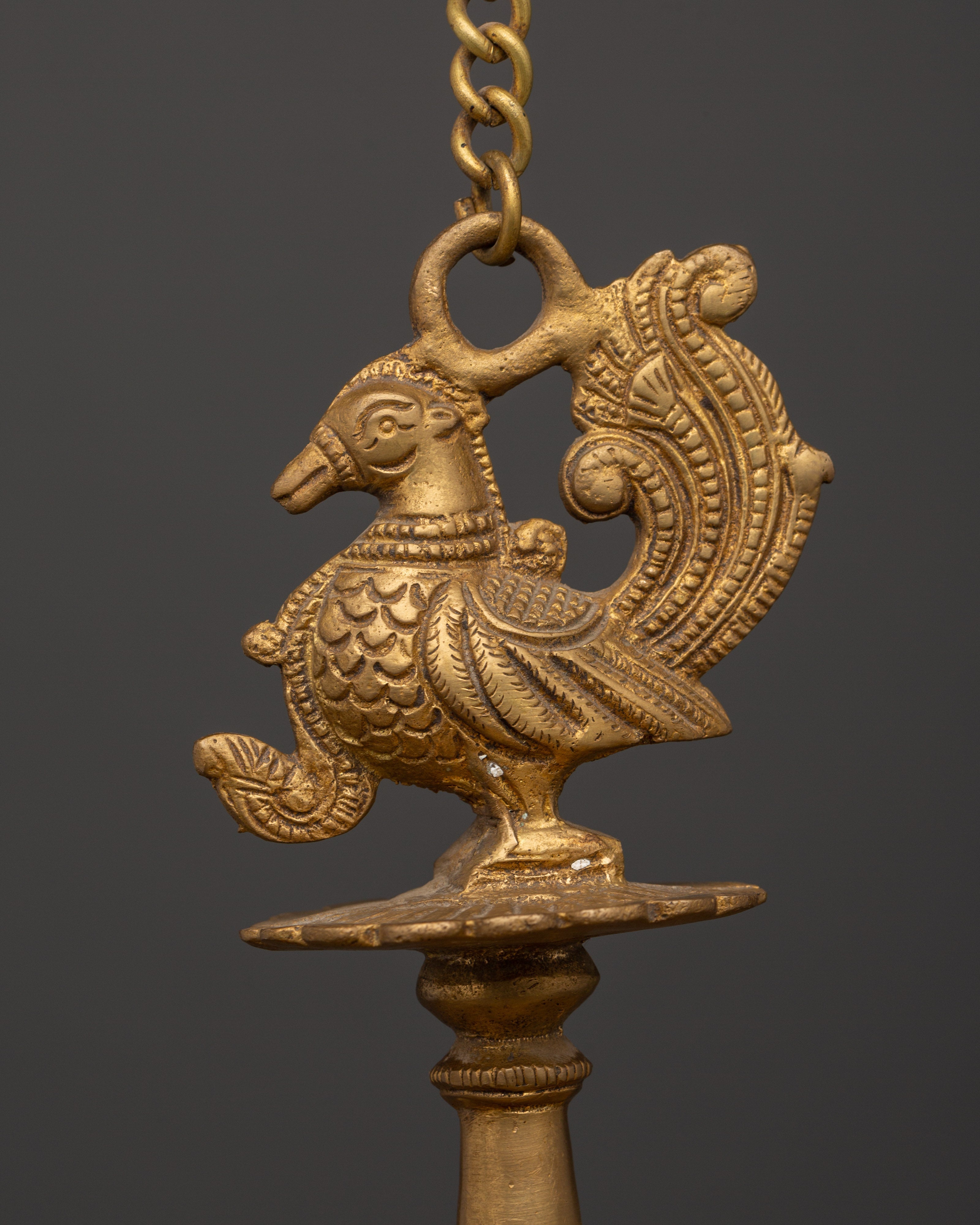 Brass Dalucha Hanging Oil Lamp | Ritual Decor for Temples, Homes
