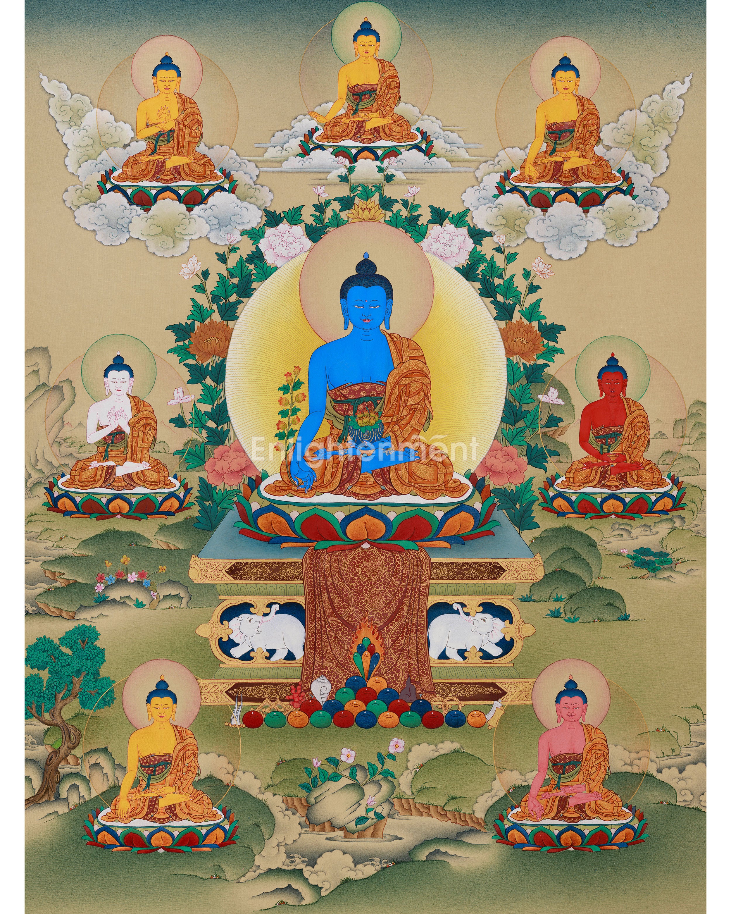 Medicine Buddha Mandala | Fine Quality | Thangka Painting