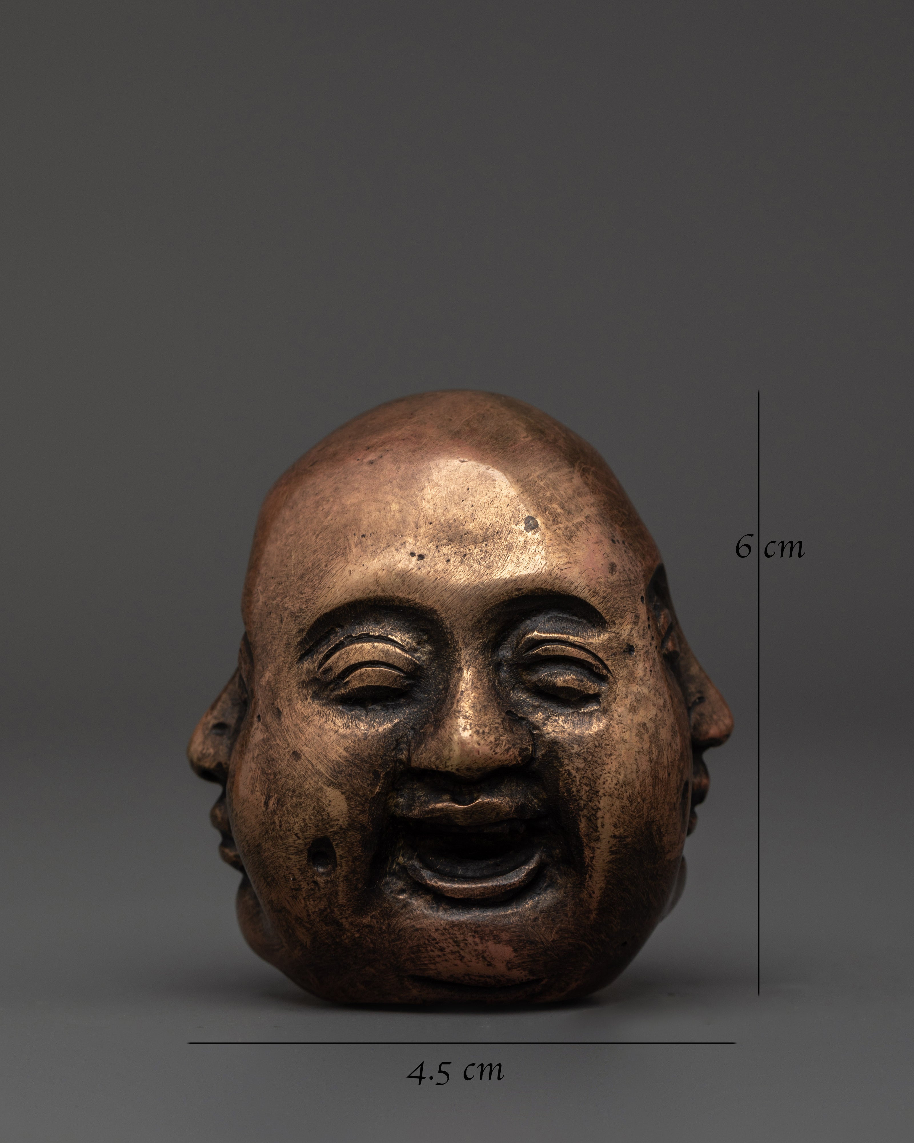 Decorative Laughing Buddha Head | Brass Buddha Sculpture for Home Decor