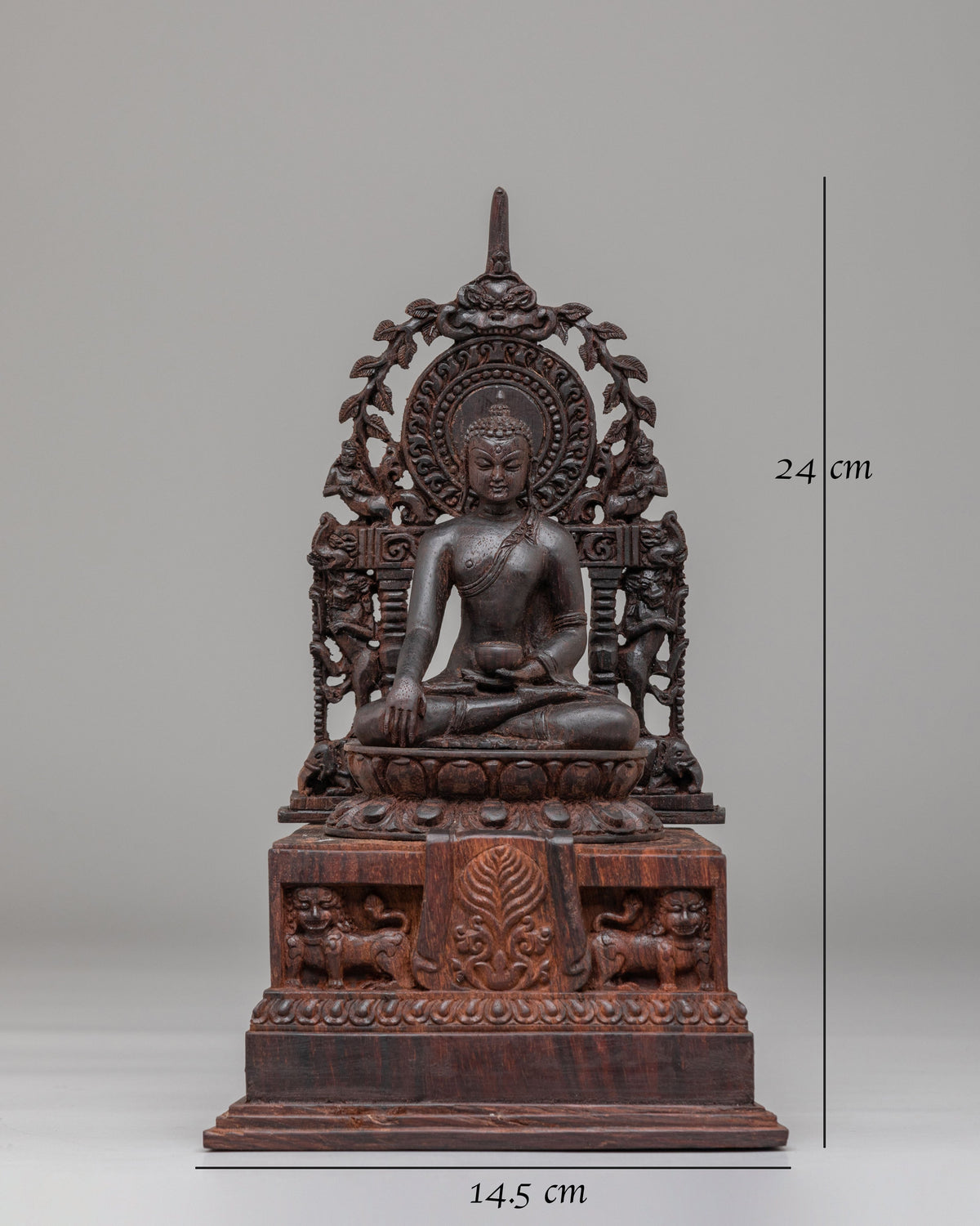 Sacred Shakyamuni Sculpture | Hand-Carved Wooden Artwork