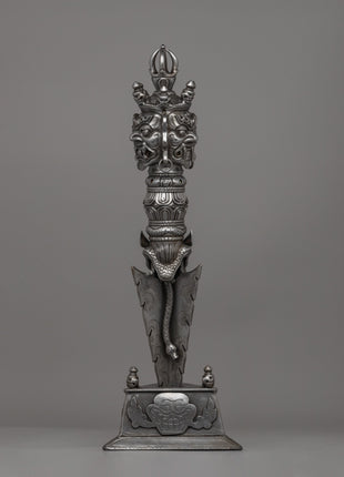 Handcrafted Iron Vajra Phurba |  A Sacred Tibetan Ritual Artifact