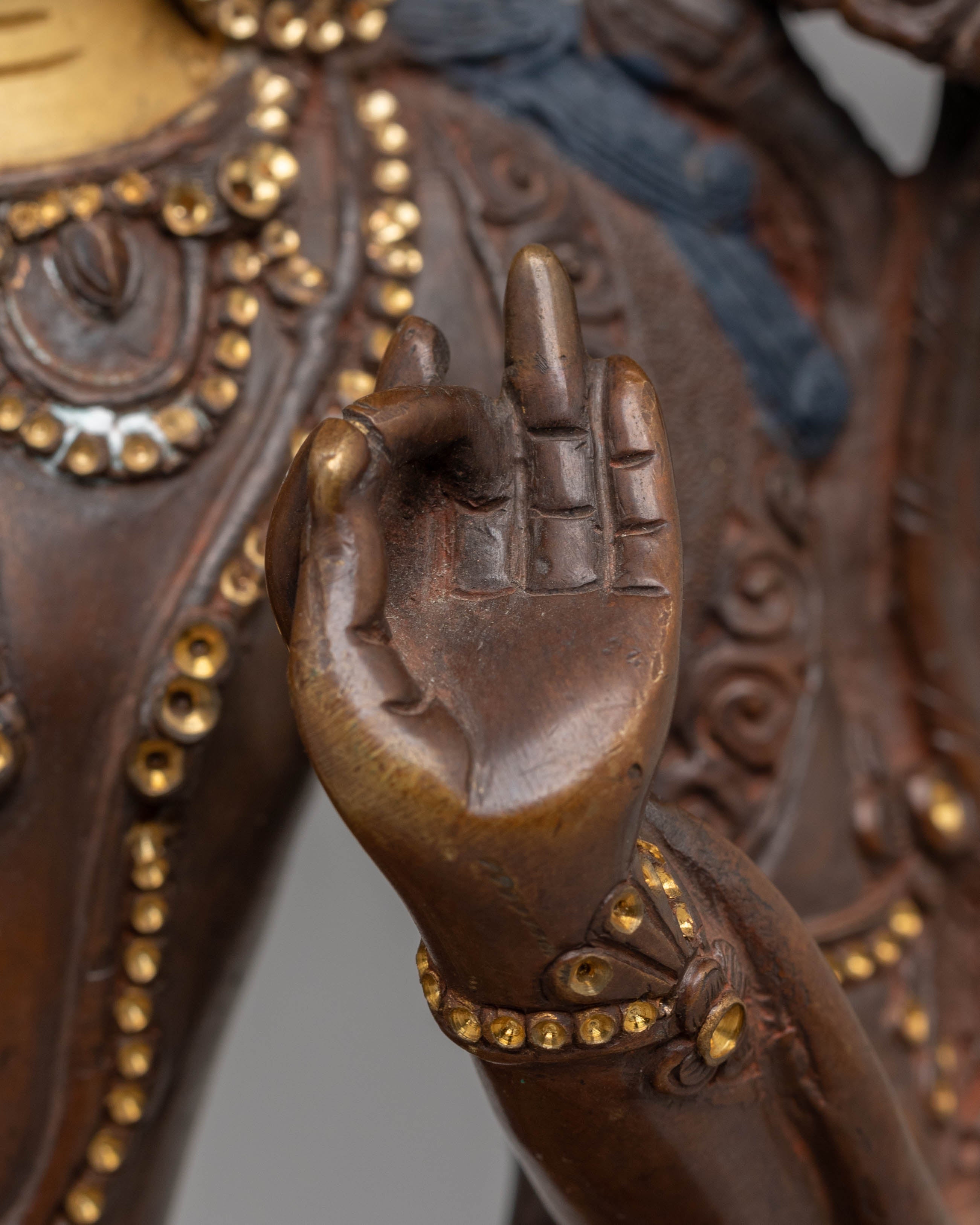 Handcrafted Tibetan Manjushri Bodhisattva Sculpture for Decor