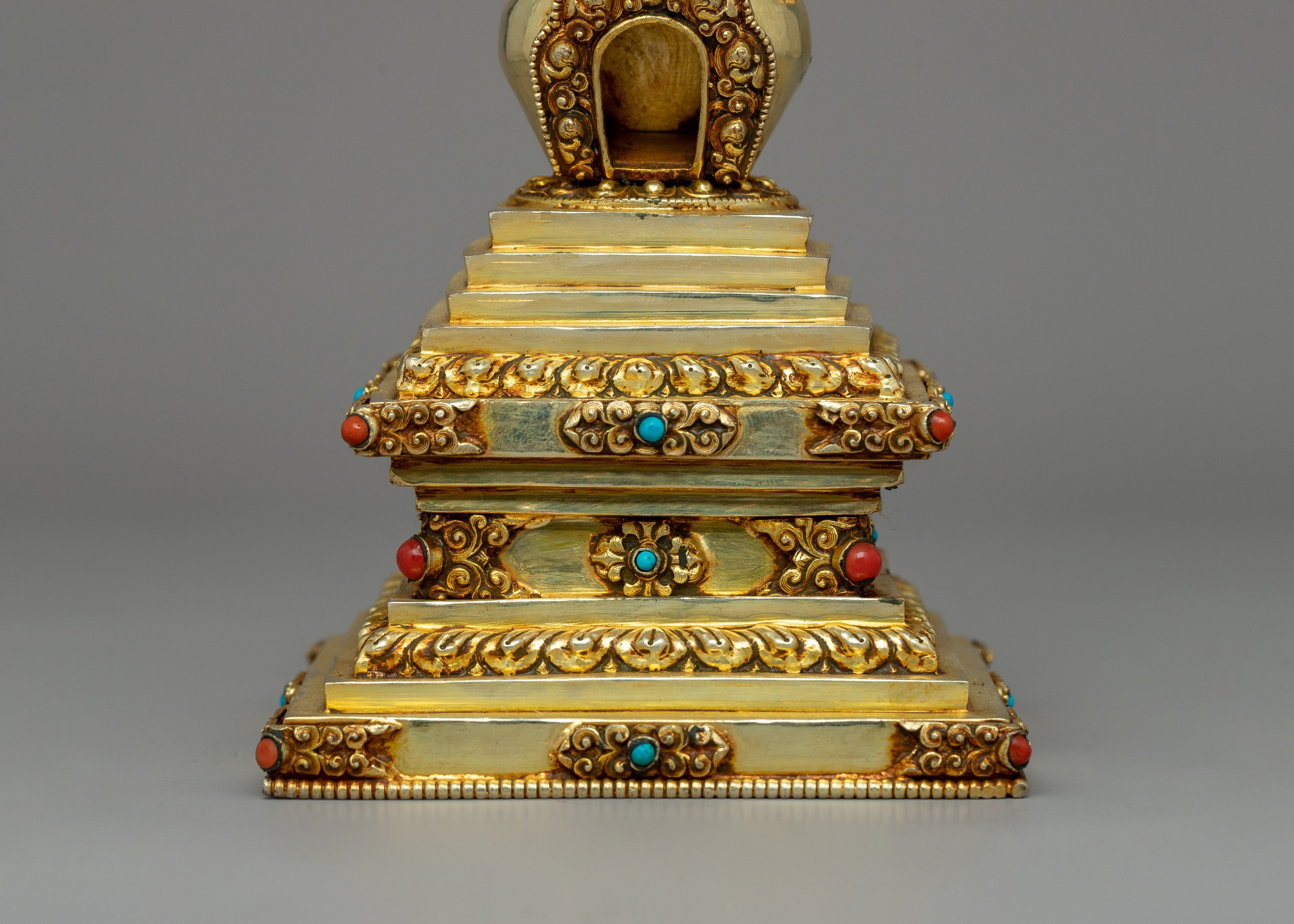 Stupa Gold-Plated Artwork | Traditional Chaitya