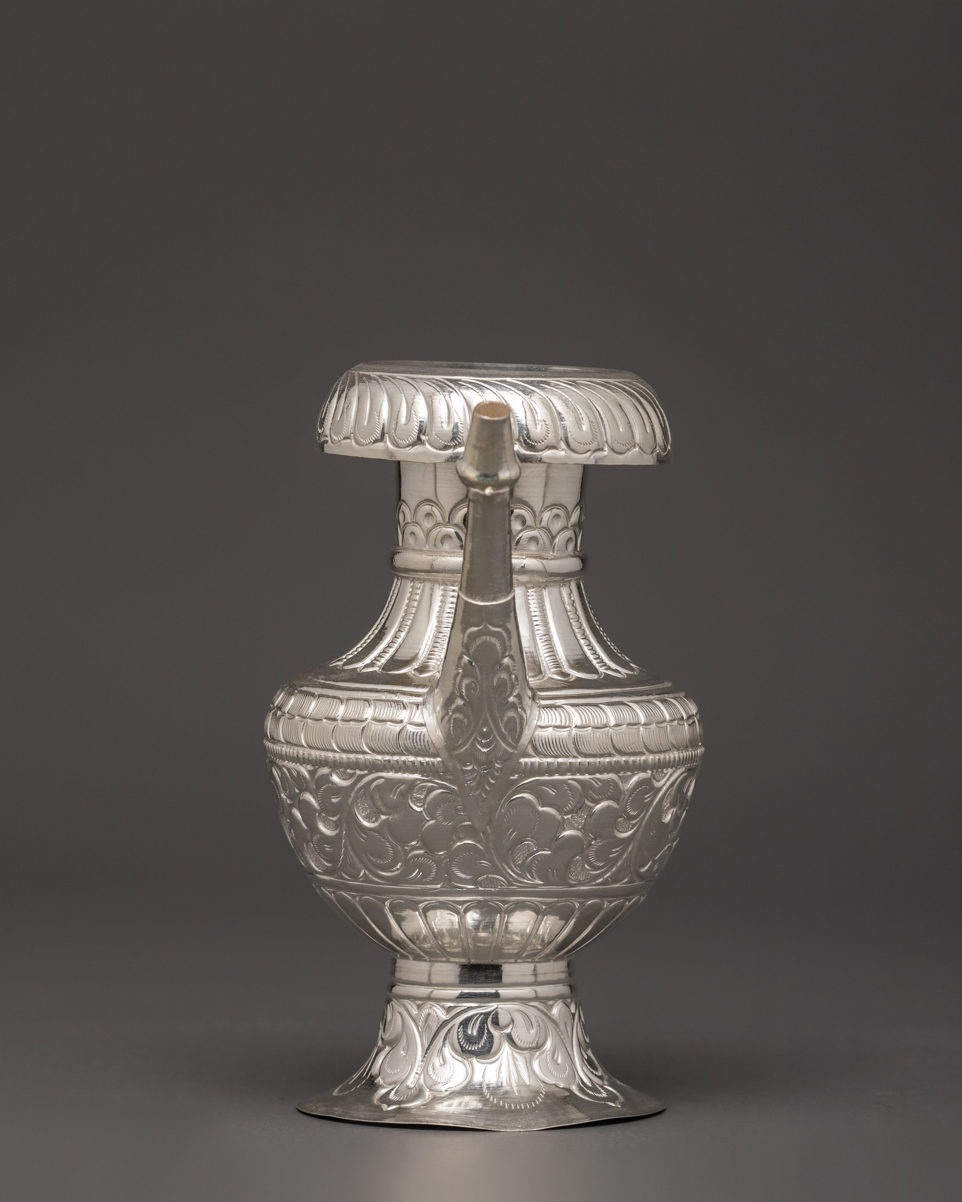 Handcrafted Pure Silver Karuwa | Tibetan Ritual Offering Vessel