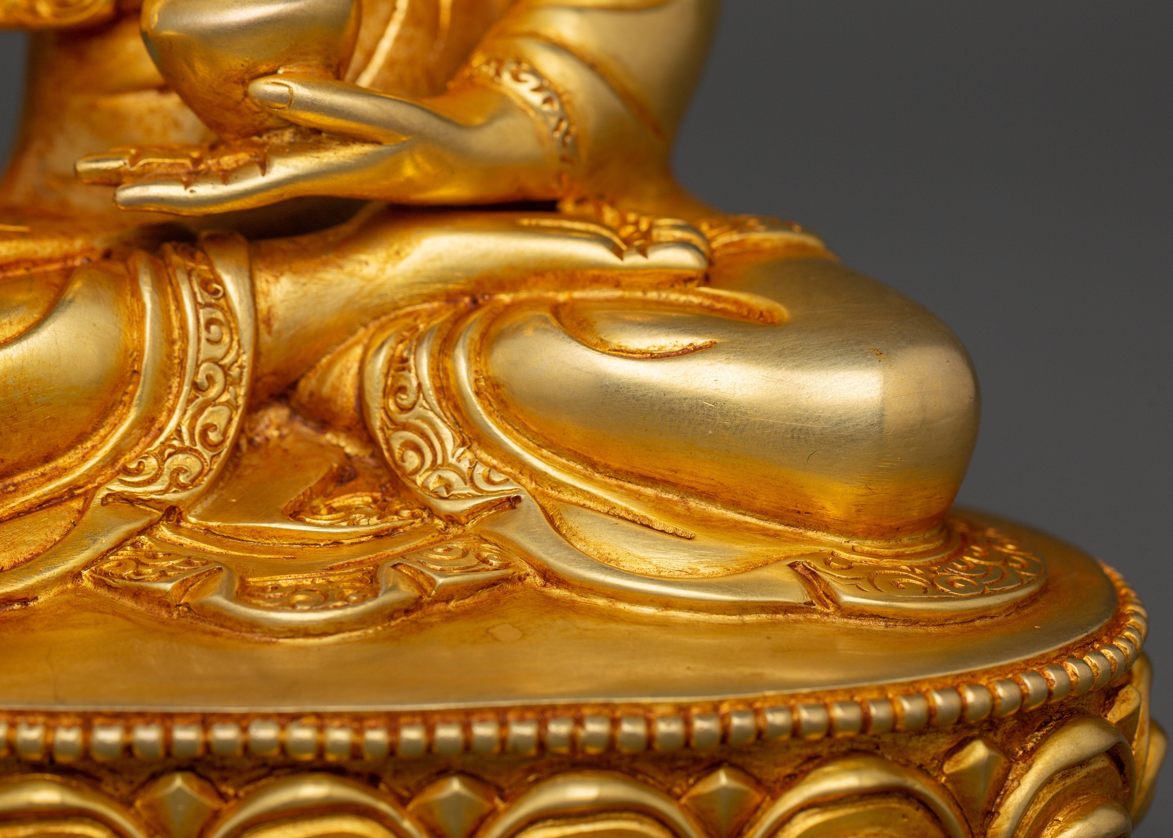 Shakyamuni Buddha Gold Plated Statue | Handcrafted Copper Deity for Meditation