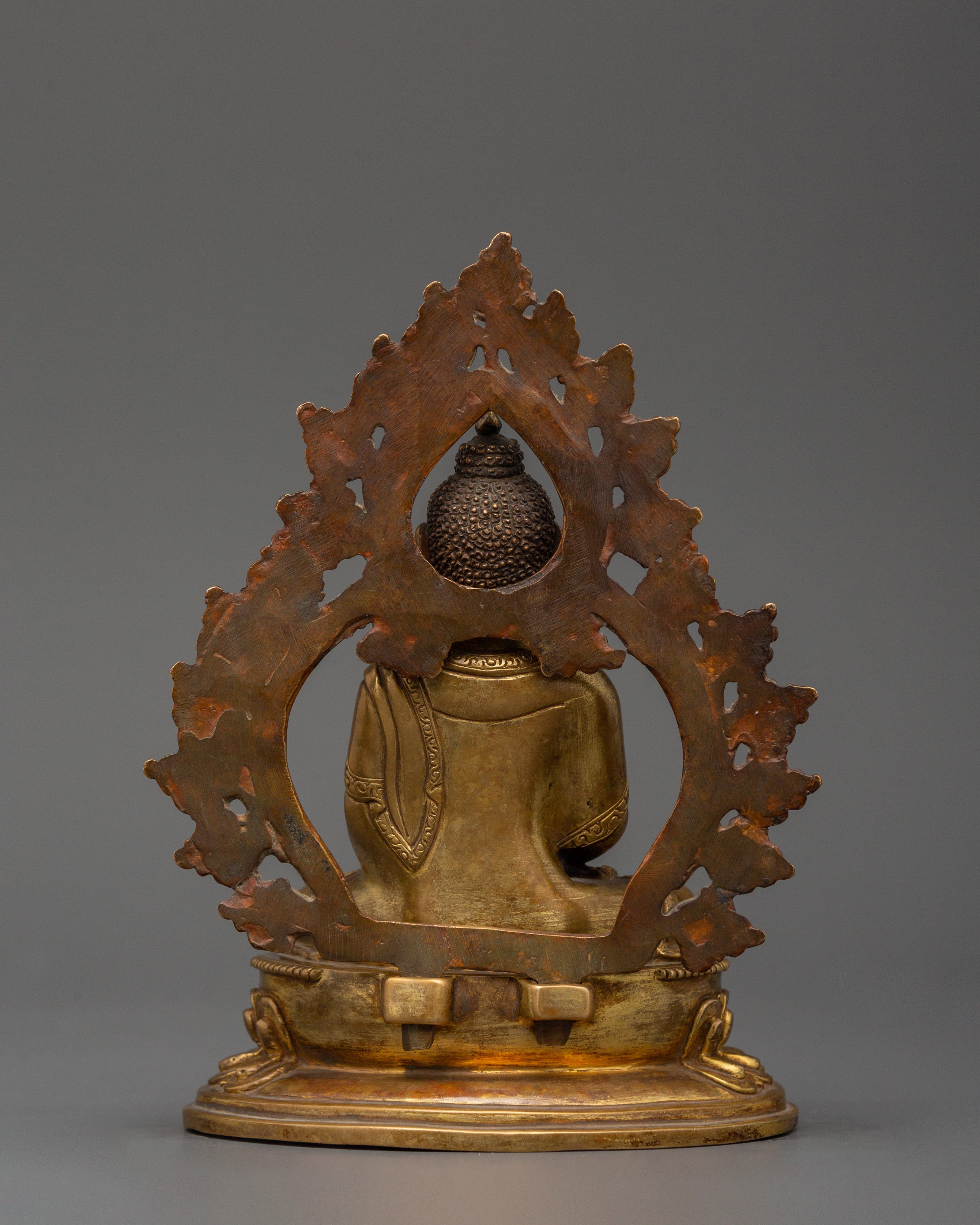 Tibetan Amitabha Buddha for Enlightenment | Gold-Plated Copper Amitayus