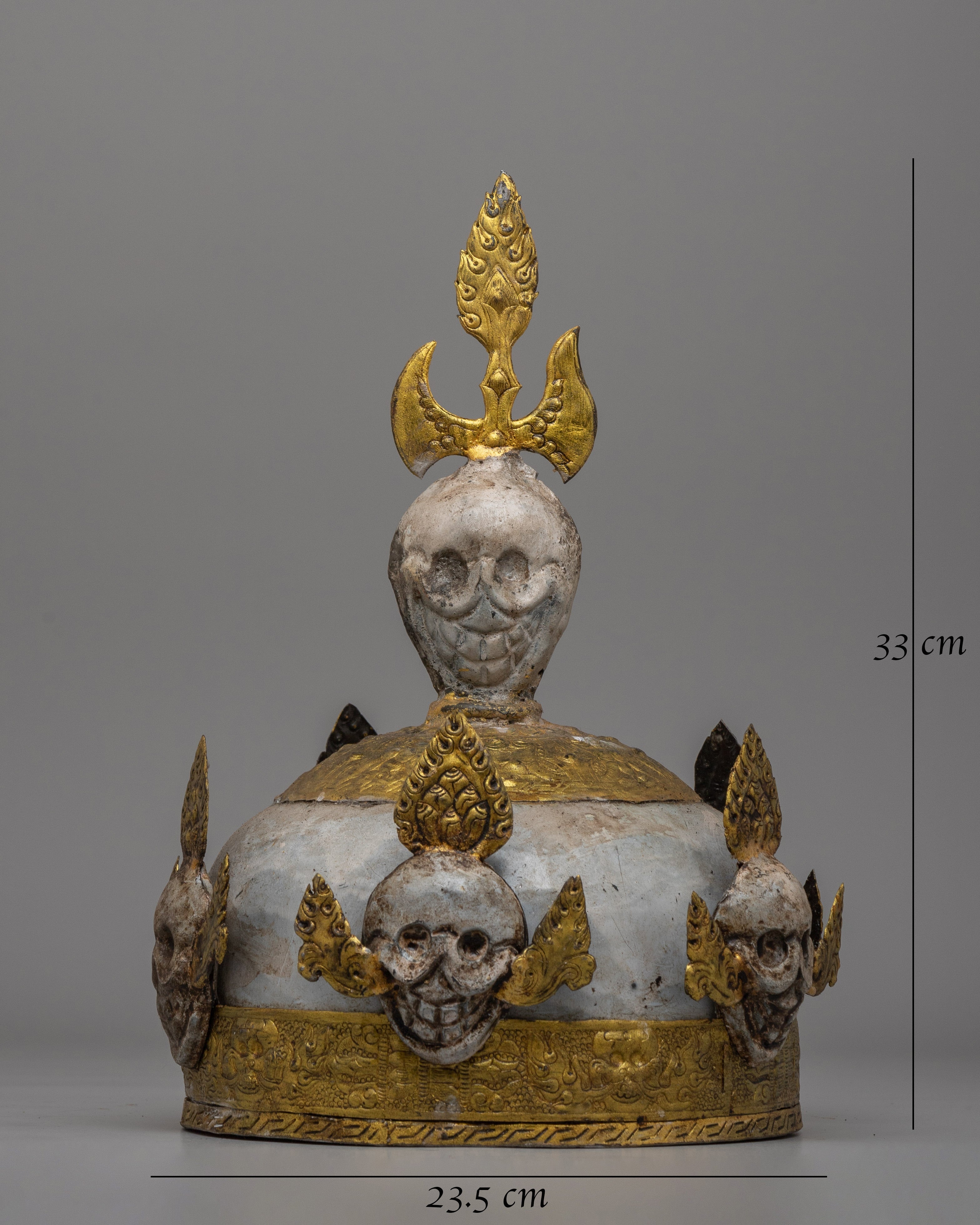Handcrafted Ritual Iron Skull Crown | Sacred Symbol of Transformation in Tantric Buddhism