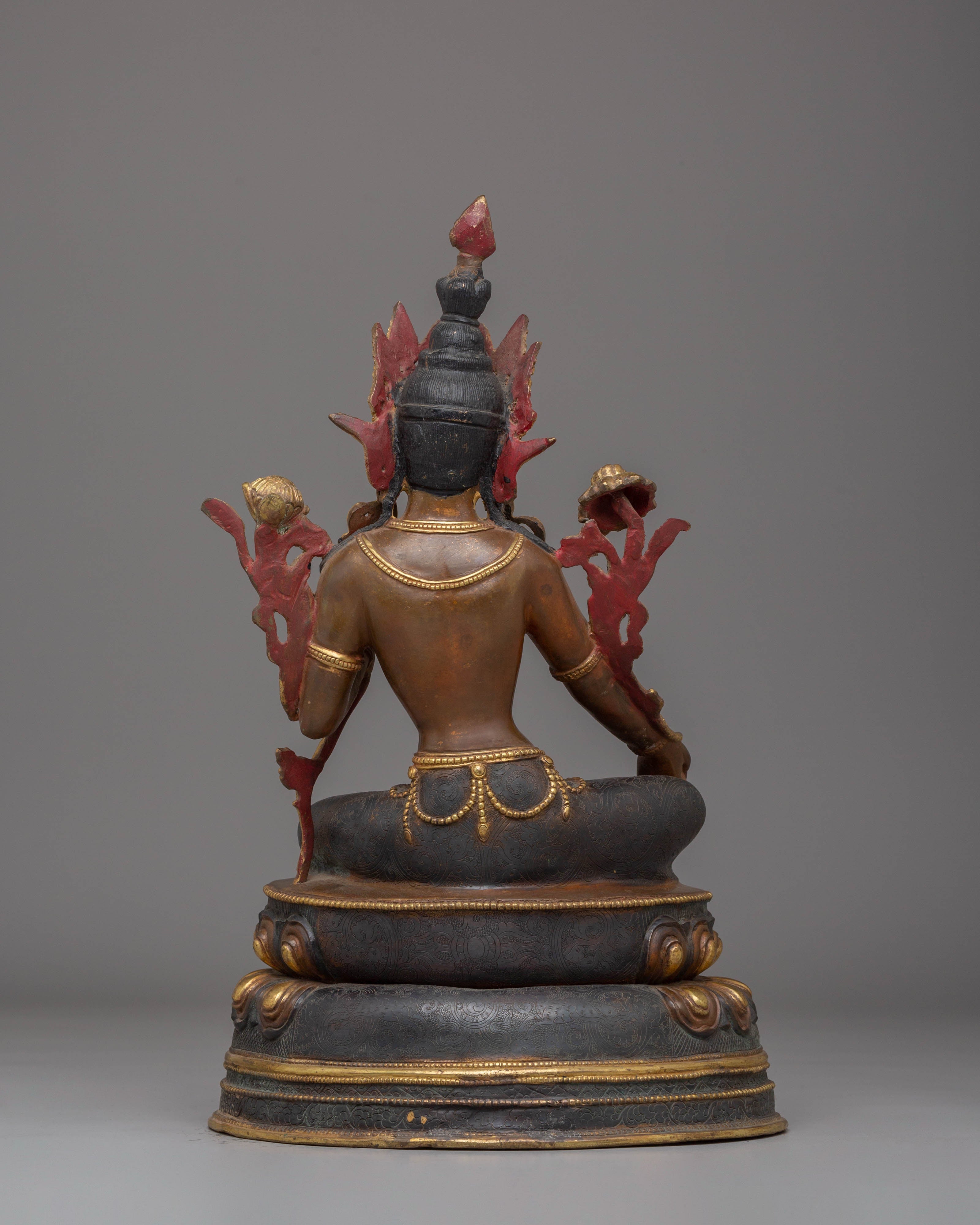 24K Gold Glided Statue of Green Tara | Enlightened Tara