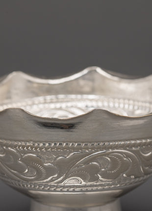 Handmade Pure Silver Offering Bowl | Sacred Offering Bowl for Puja & Shrine Use