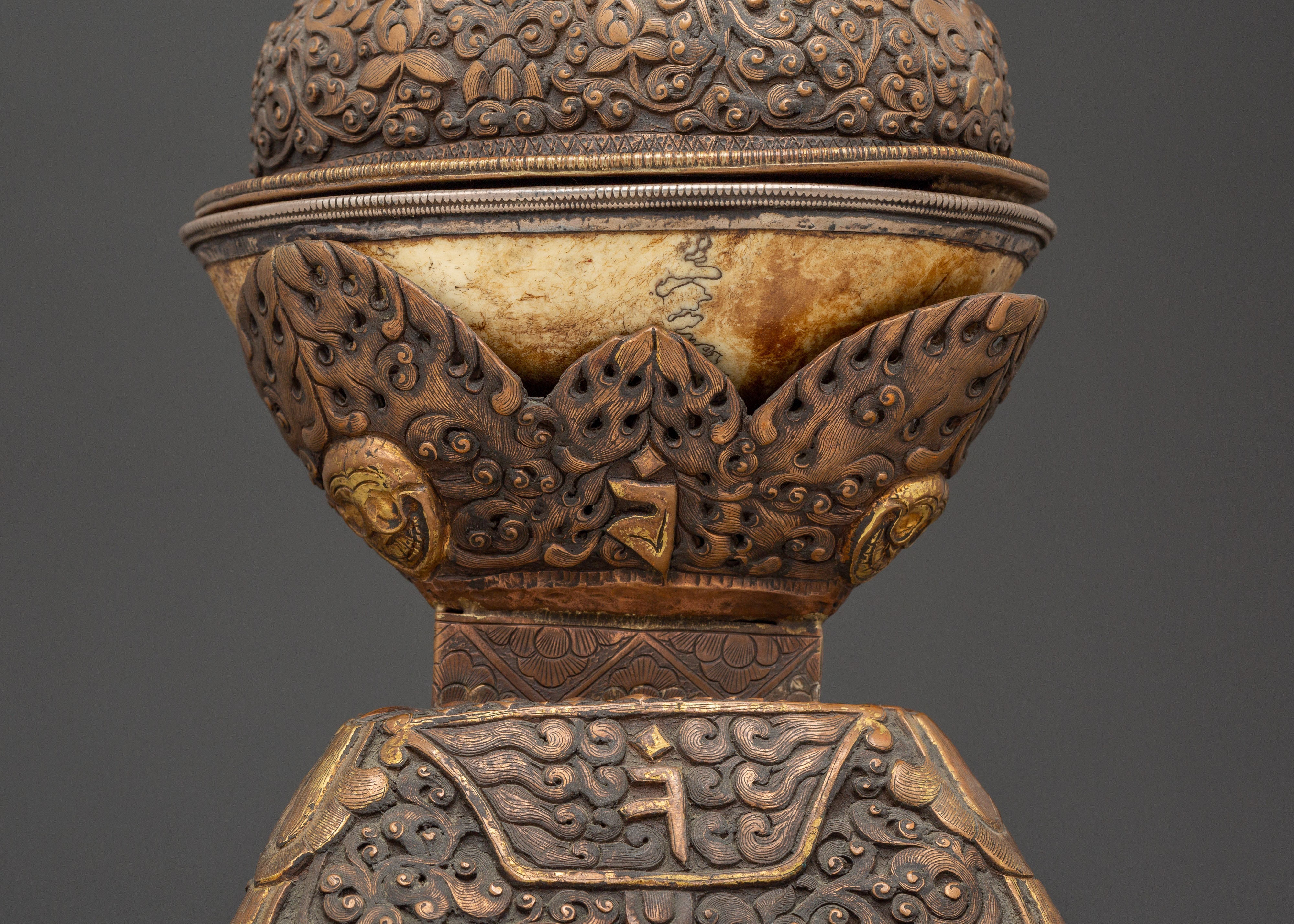 Ethically Sourced Buffalo Bone Kapala Skull Cup | Tibetan Ritual Vessel for Meditation