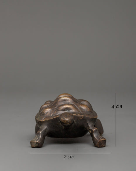 Brass Tortoise Statue with Antique Finish | Feng Shui Lucky Tortoise for Home Decor