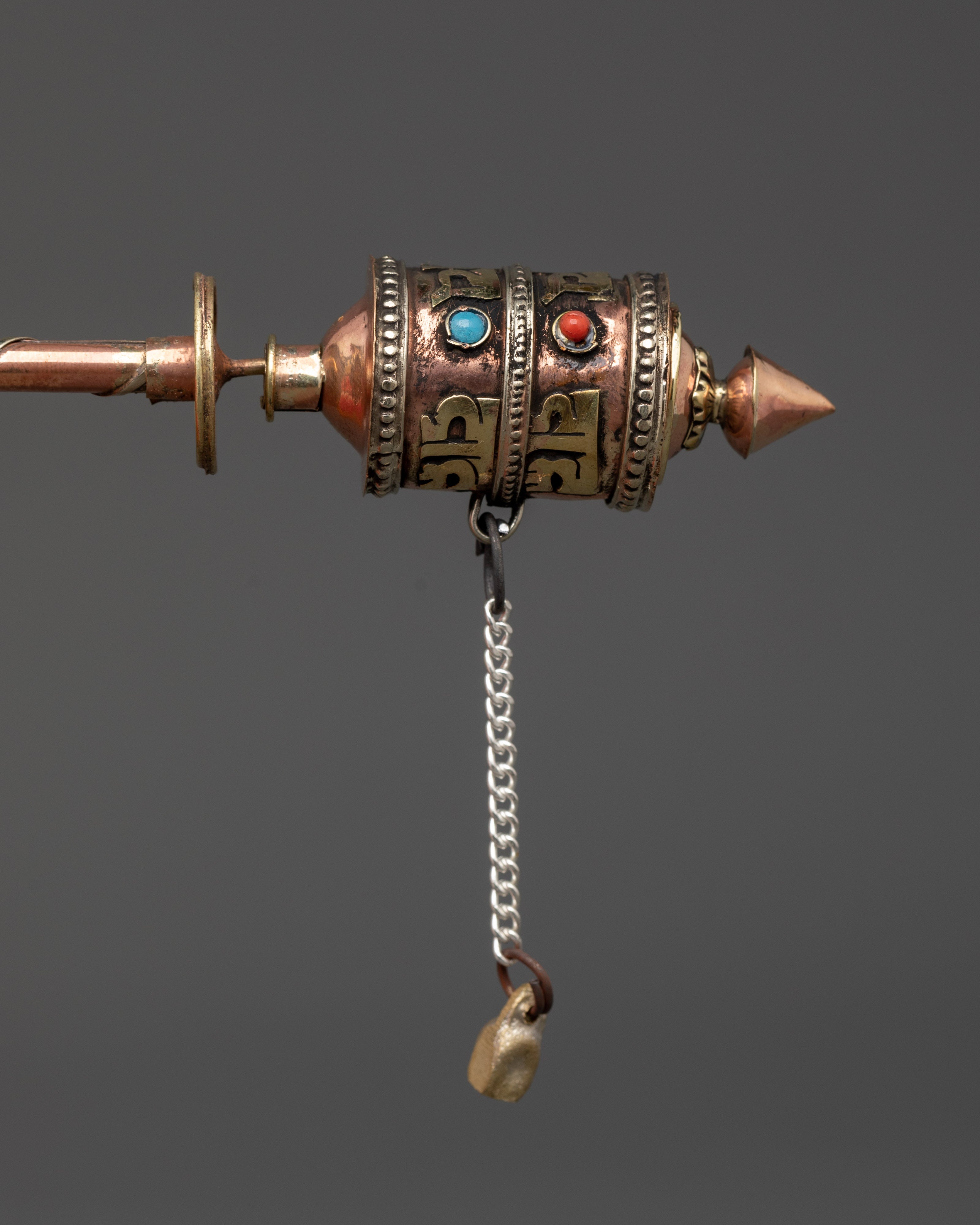 Handcrafted Copper and Brass Tibetan Prayer Wheel | Sacred Mantra Spinner