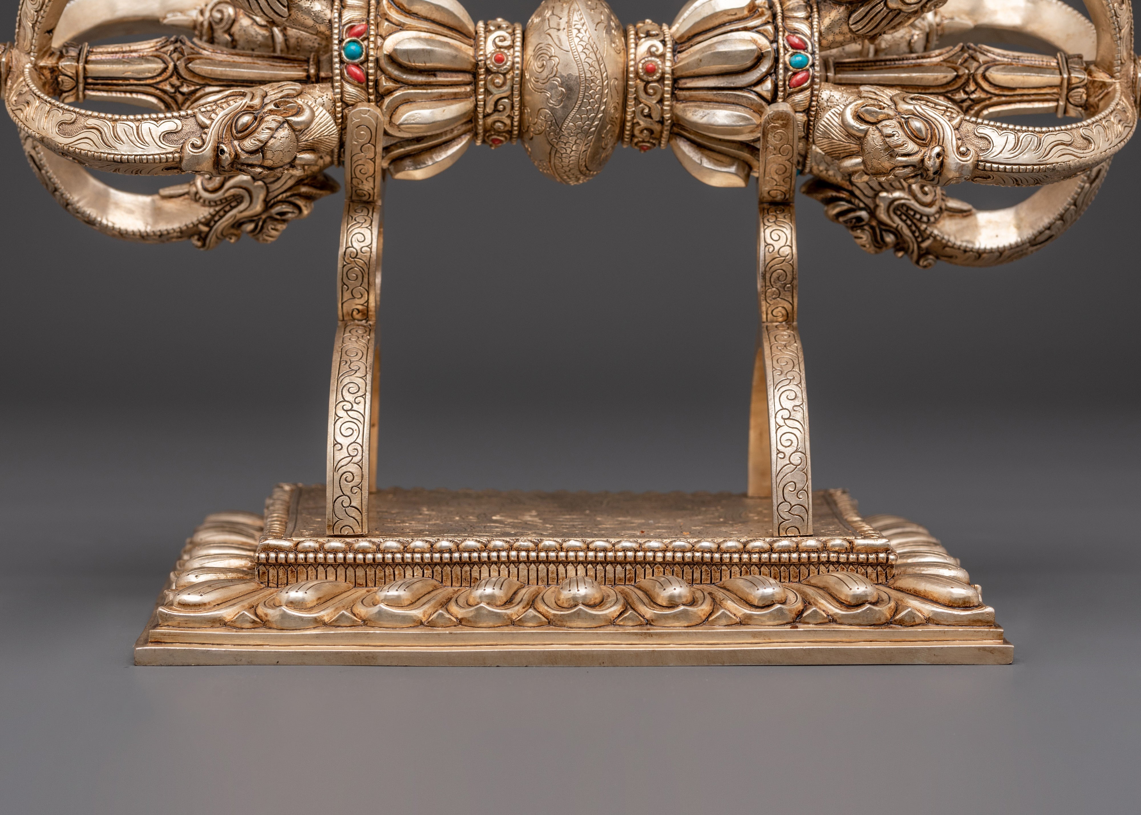 Tibetan Ritual Vajra with Stand | Symbolizes The Unity Of Wisdom And Compassion