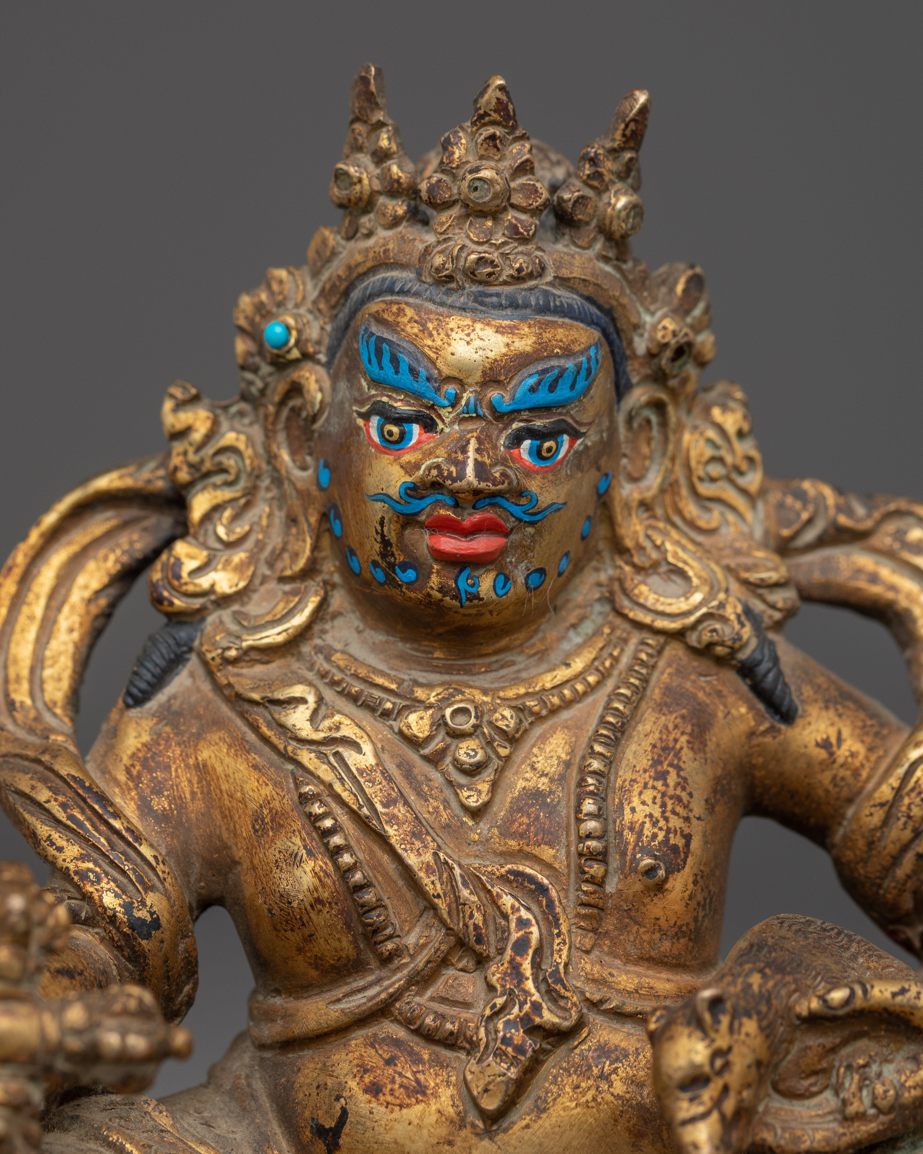 Handmade Copper Statue of Dzambhala | Statue for Altar